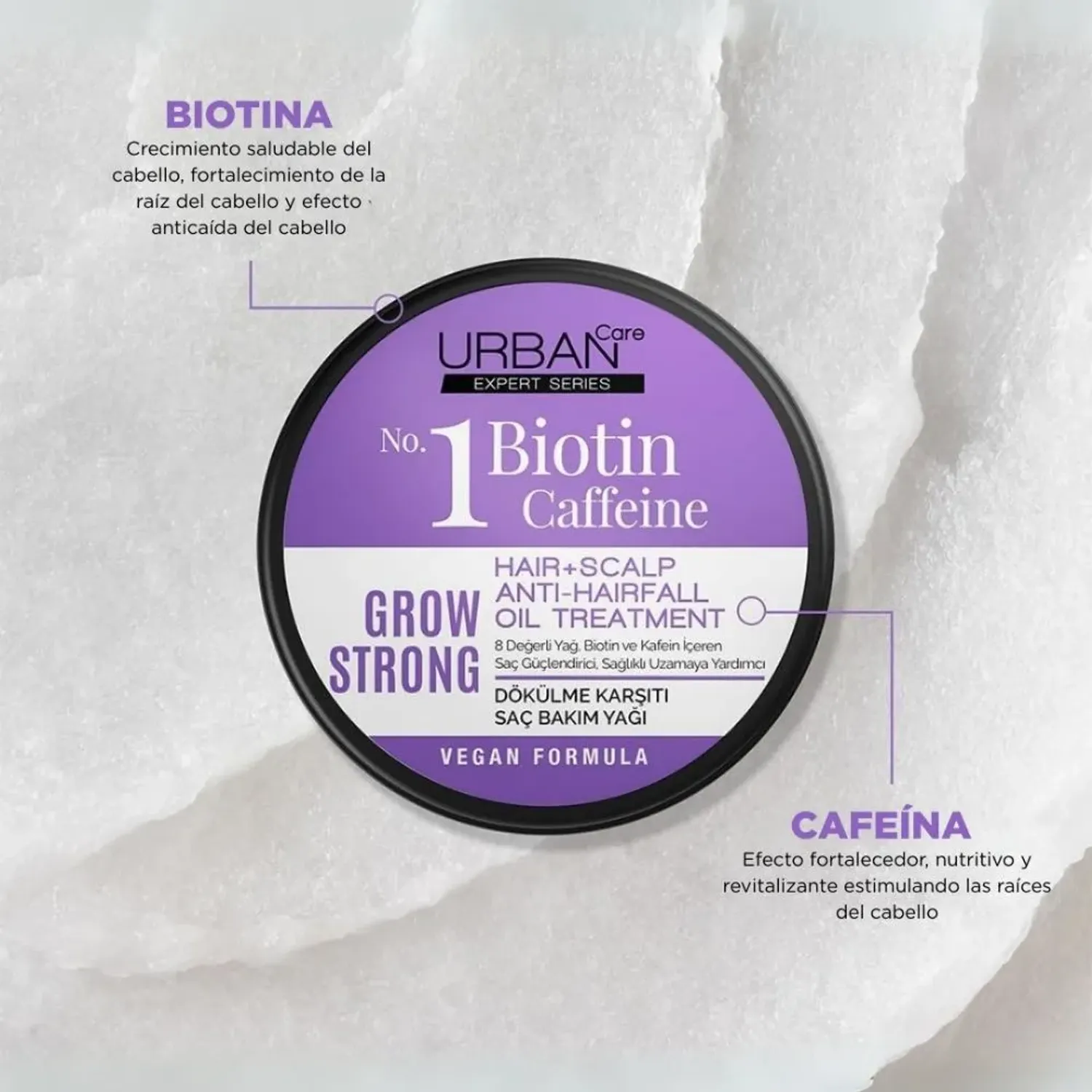 Uc Urban Care Expert Biotin Hair Scalp + Oil Treatm. Grow Strong 240ml color morado | Platanitos