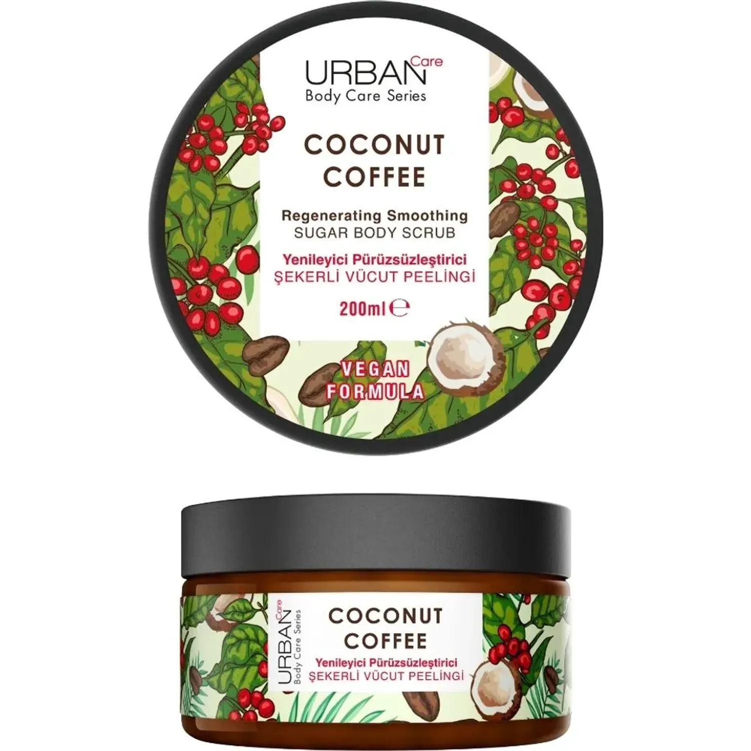 Uc Urban Care Body Scrub Sugar Coconut Coffee Regenerate&smooth 280g color rojo / verde | Platanitos