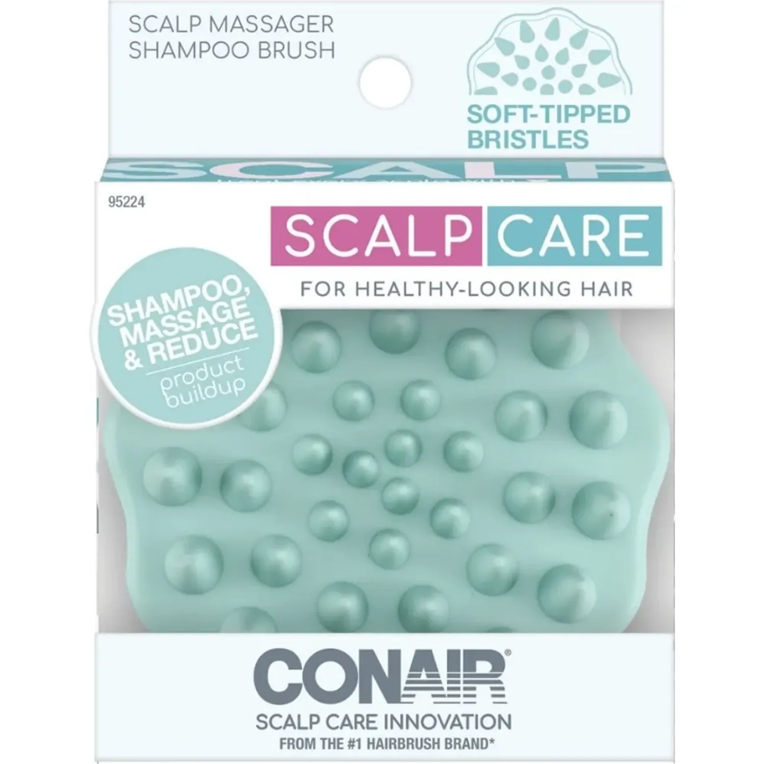 Co Conair Cepillo Scalp Care Cerdas Soft Tipped color verde agua | Platanitos