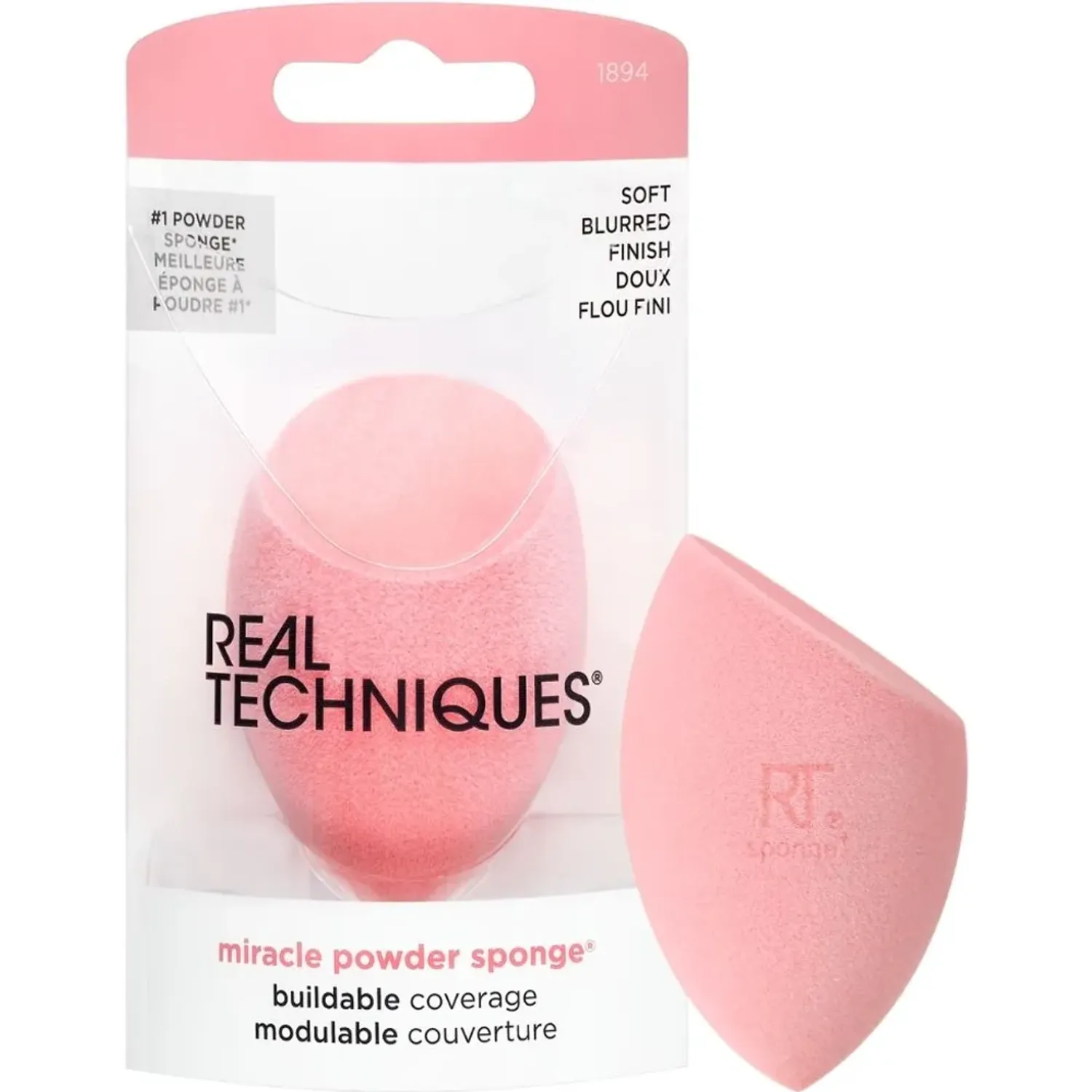 Rt Real Techniques Esponja Miracle Powder color rosado | Platanitos