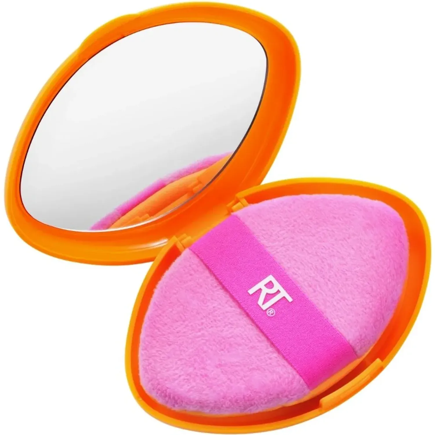 Rt Real Techniques Esponja Miracle 2-In-1 Powder Puff+case color morado / naranja | Platanitos
