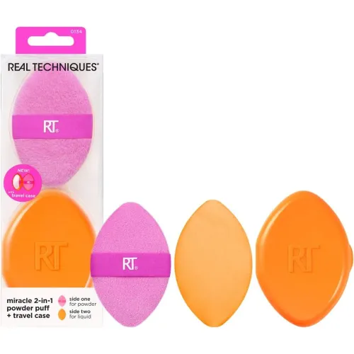 REAL TECHNIQUES Rt Esponja Miracle 2-In-1 Powder Puff+case