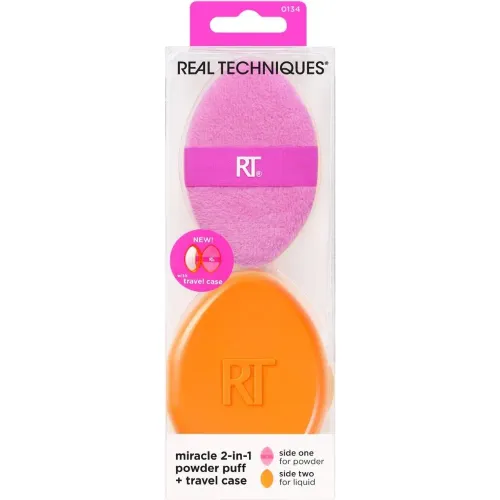 REAL TECHNIQUES Rt Esponja Miracle 2-In-1 Powder Puff+case