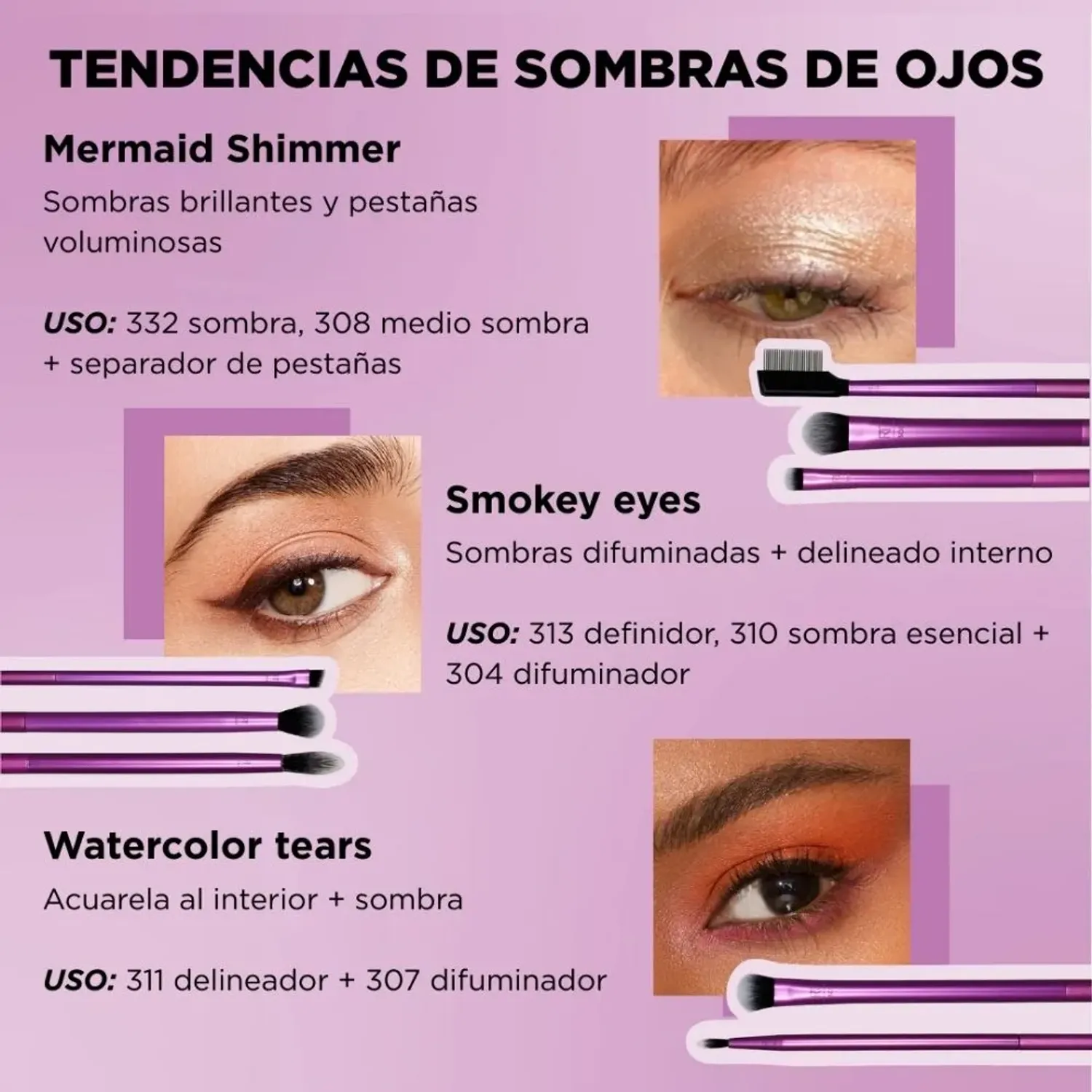 Rt Real Techniques Set Everyday Eye Essential color morado | Platanitos