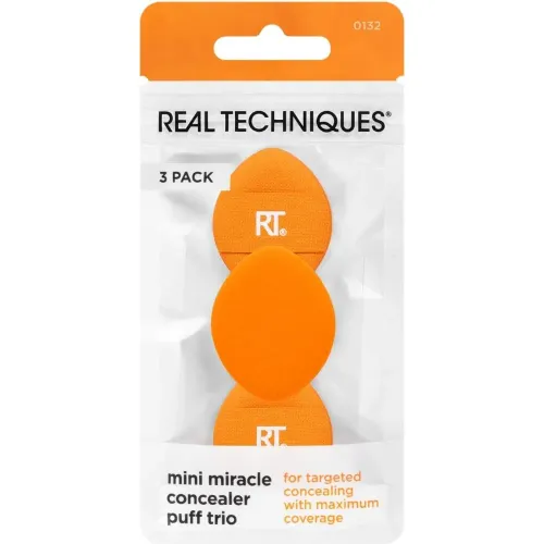 Rt Real Techniques Esponja Mini Miracle Puff Trio color naranja | Platanitos