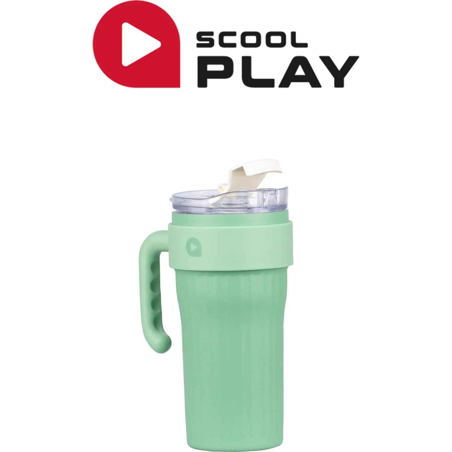Vaso Scool Play Con Asa Termico Tumbler Fluid De 800ml color verde | Platanitos