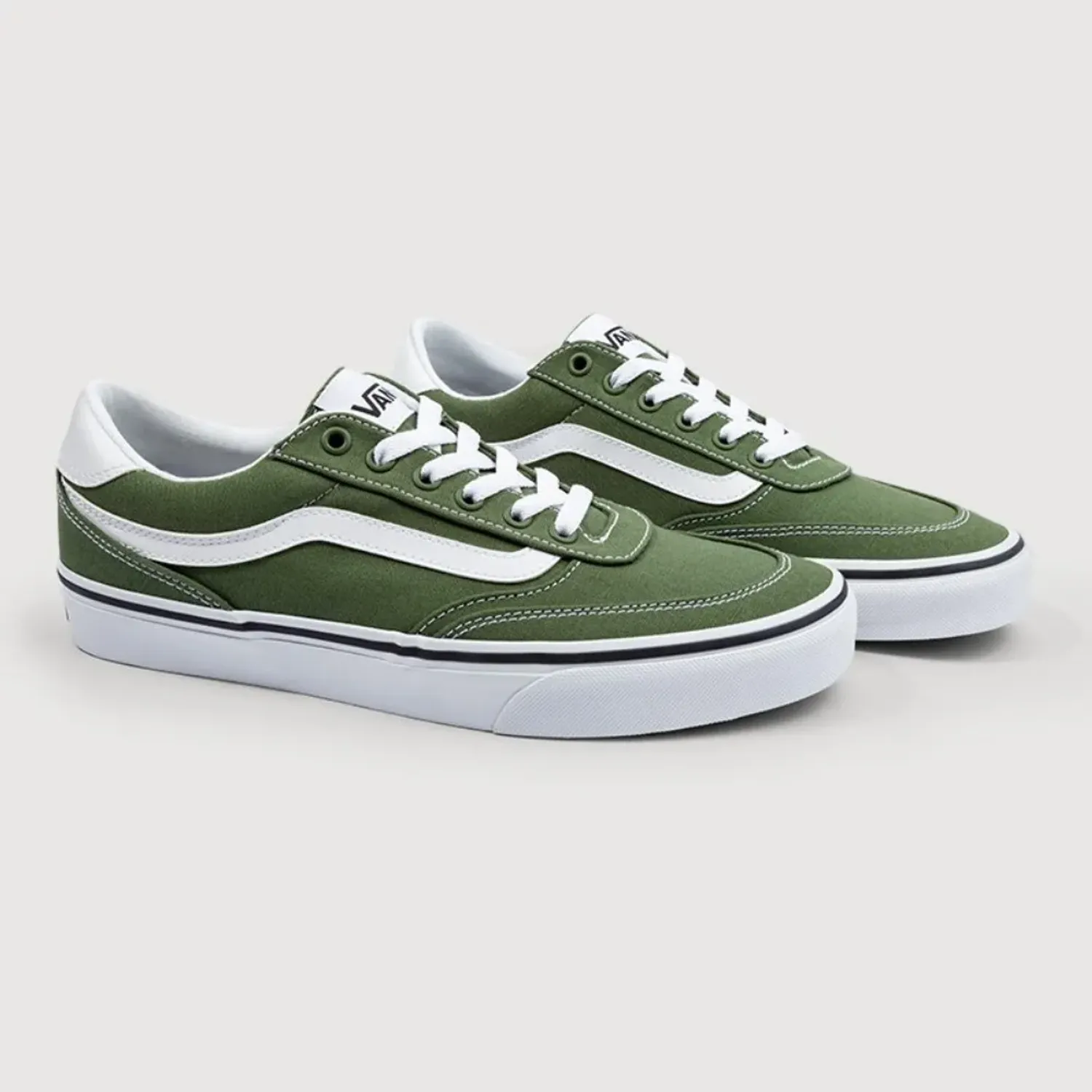 Zapatillas Vans Urbanas Hombre Brooklyn Ls color verde / blanco | Platanitos