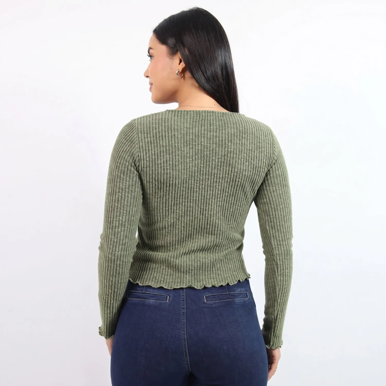 Cardigan Jarola Chompero Antonella color verde | Platanitos