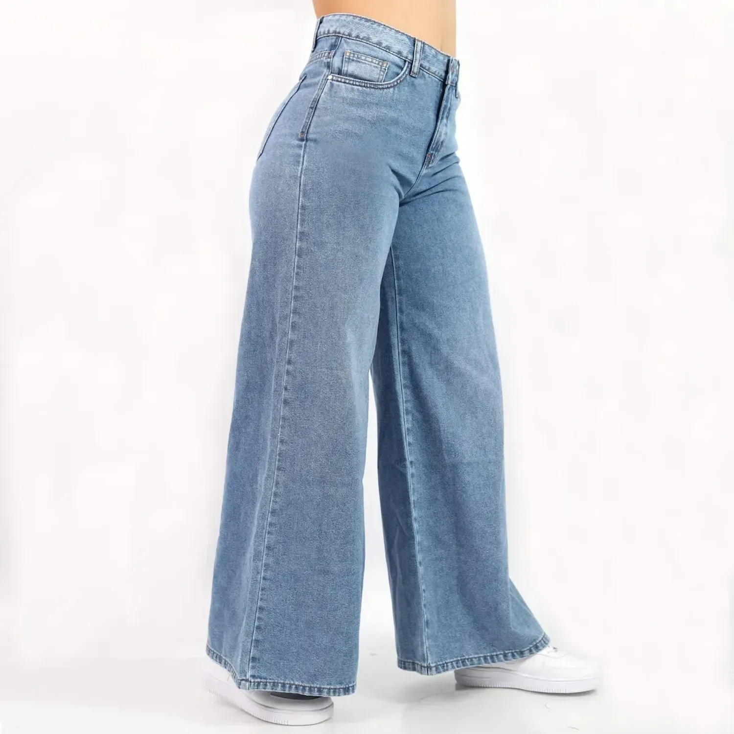 Pantalón Jarola Palazo Denim Angela color natural | Platanitos