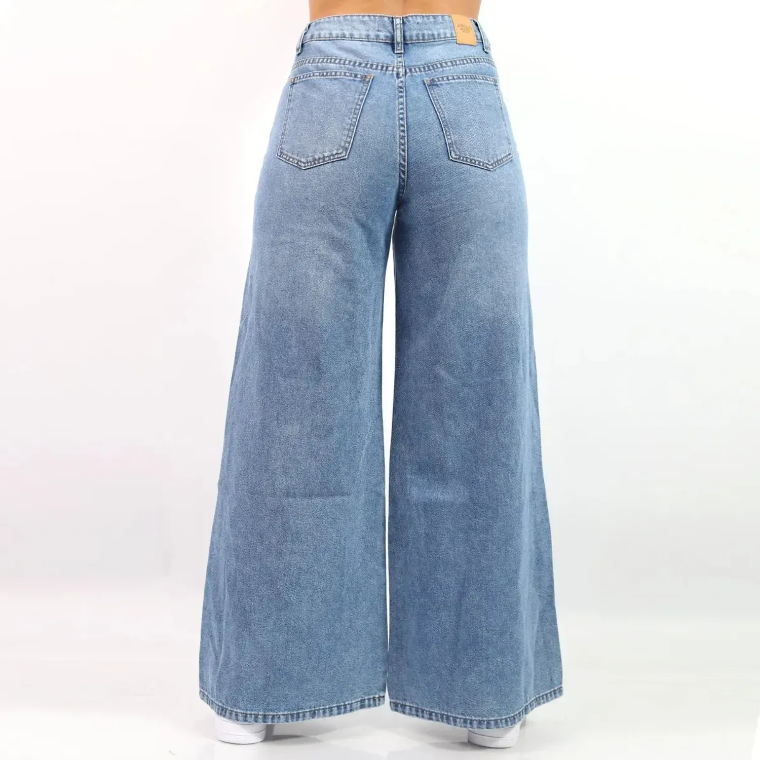 Pantalón Jarola Palazo Denim Angela color natural | Platanitos