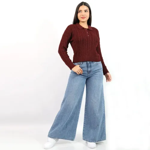 Pantalón Jarola Palazo Denim Angela | Platanitos