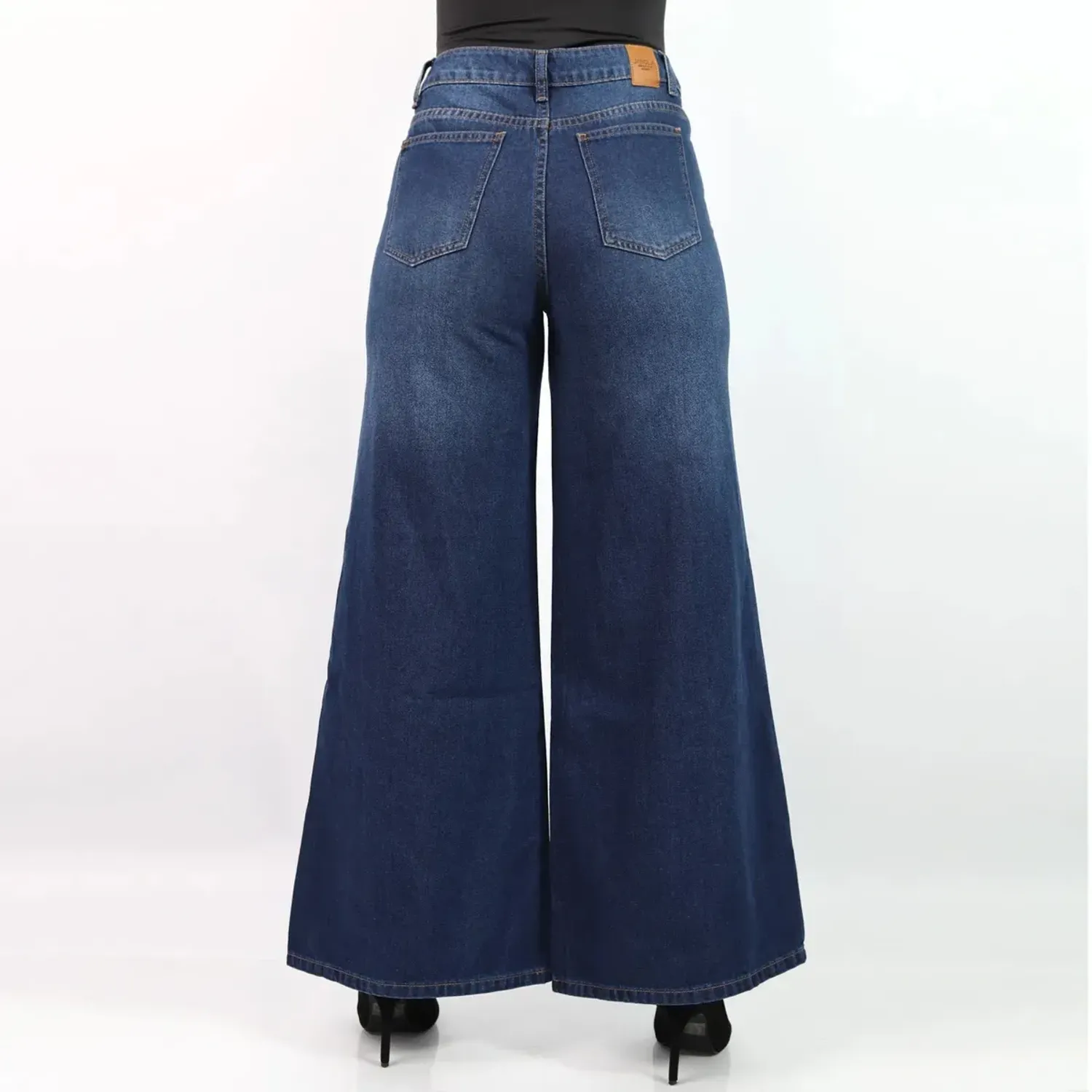 Pantalón Jarola Palazo Denim Angela color azul | Platanitos