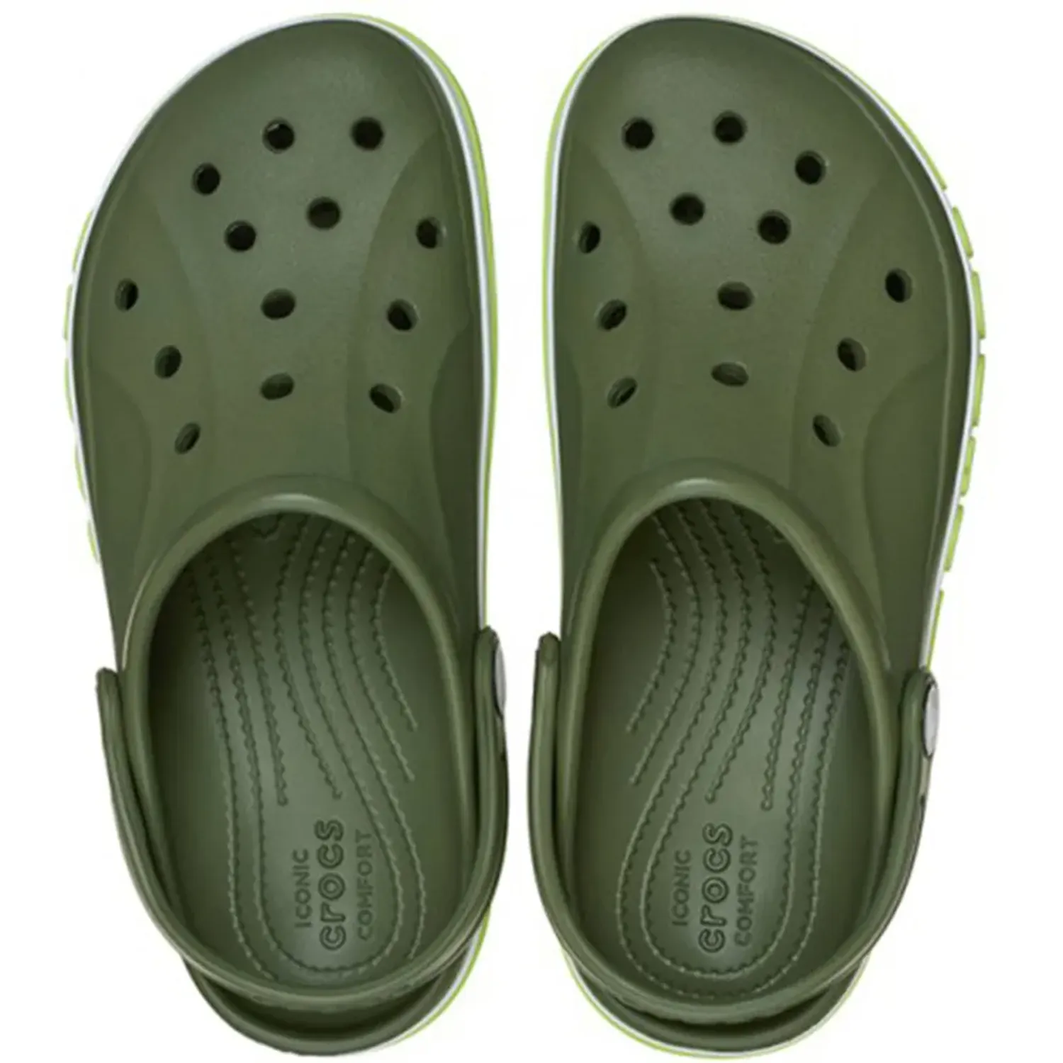 Zuecos Crocs Unisex Niños Bayaband Clog color verde | Platanitos