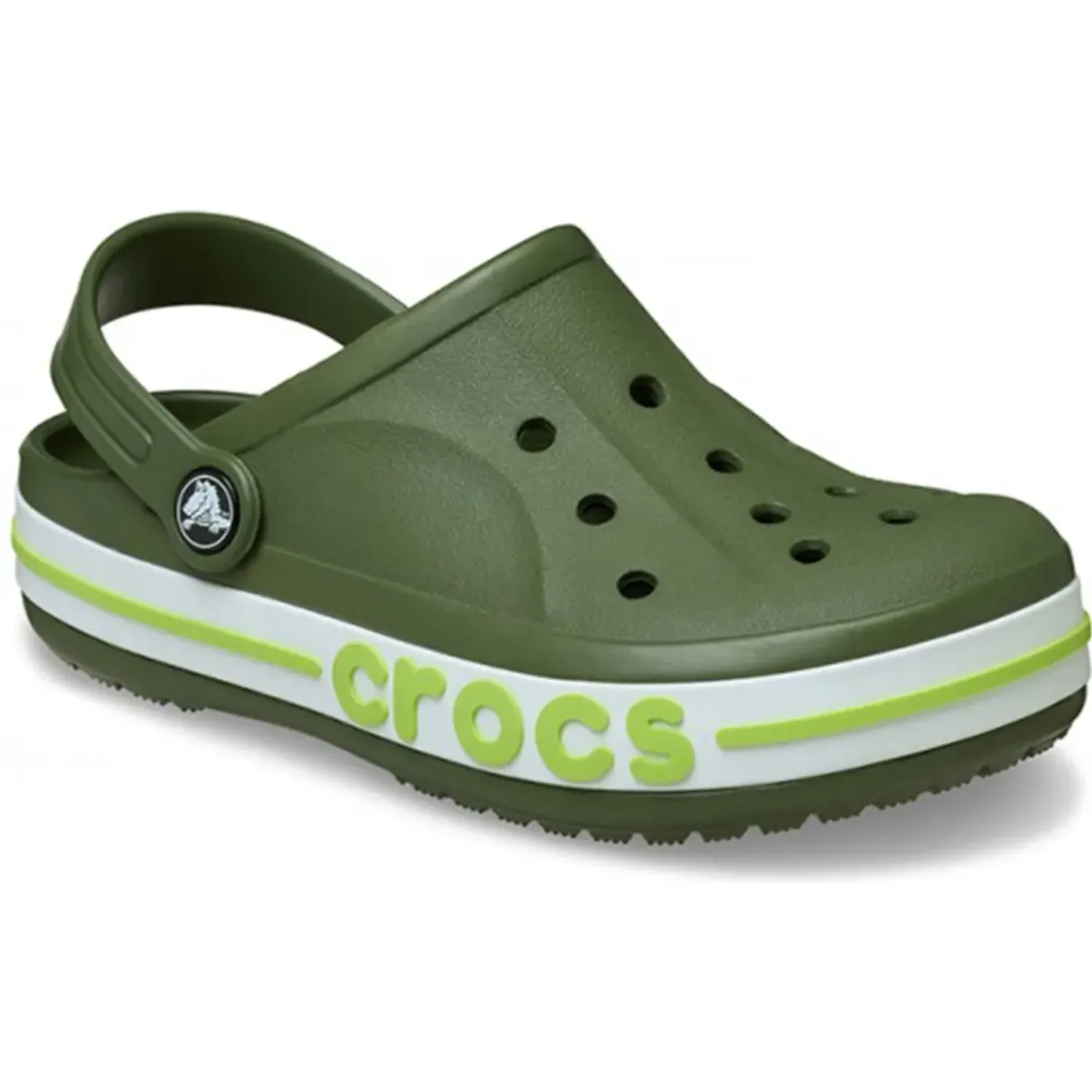 Zuecos Crocs Unisex Niños Bayaband Clog color verde | Platanitos
