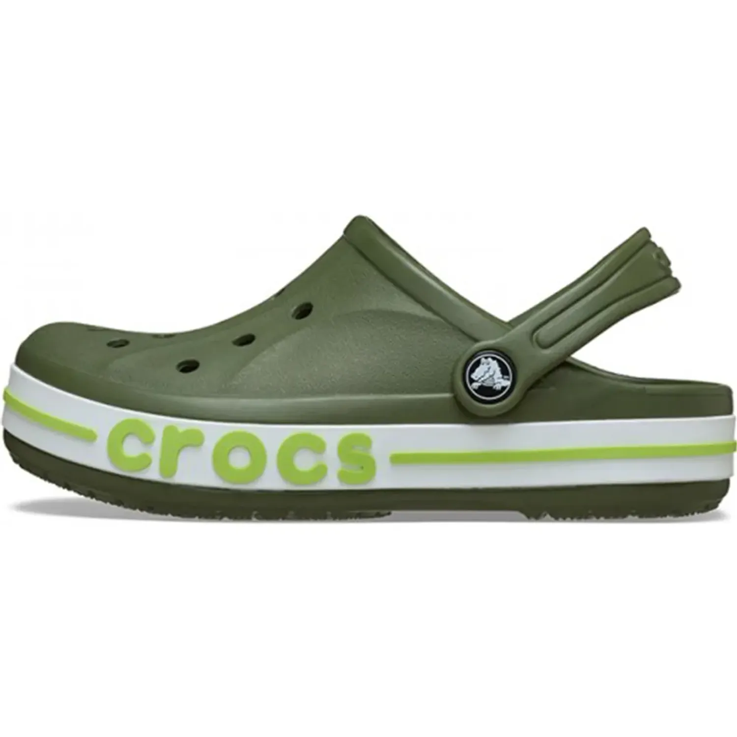 Zuecos Crocs Unisex Niños Bayaband Clog color verde | Platanitos