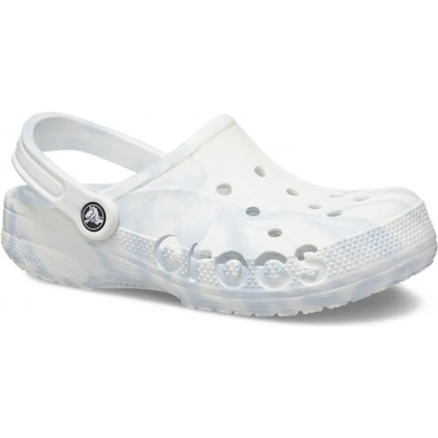 Zuecos Crocs Unisex Adulto Baya Marbled Clog color blanco / celeste | Platanitos