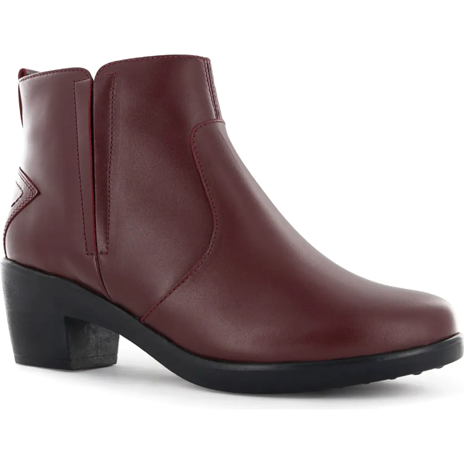 Botin Ecco Confort Mujer Asturias08 color guinda | Platanitos