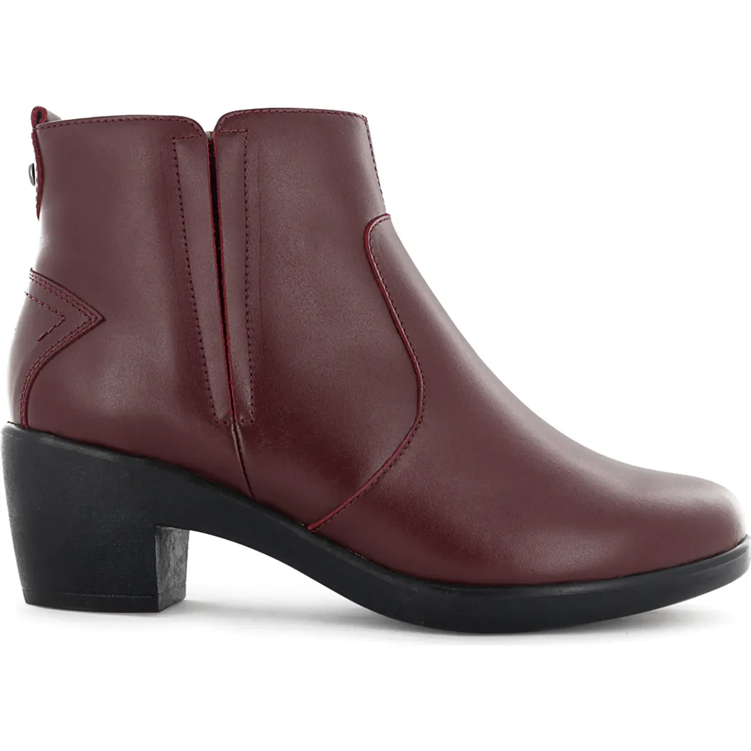 Botin Ecco Confort Mujer Asturias08 color guinda | Platanitos