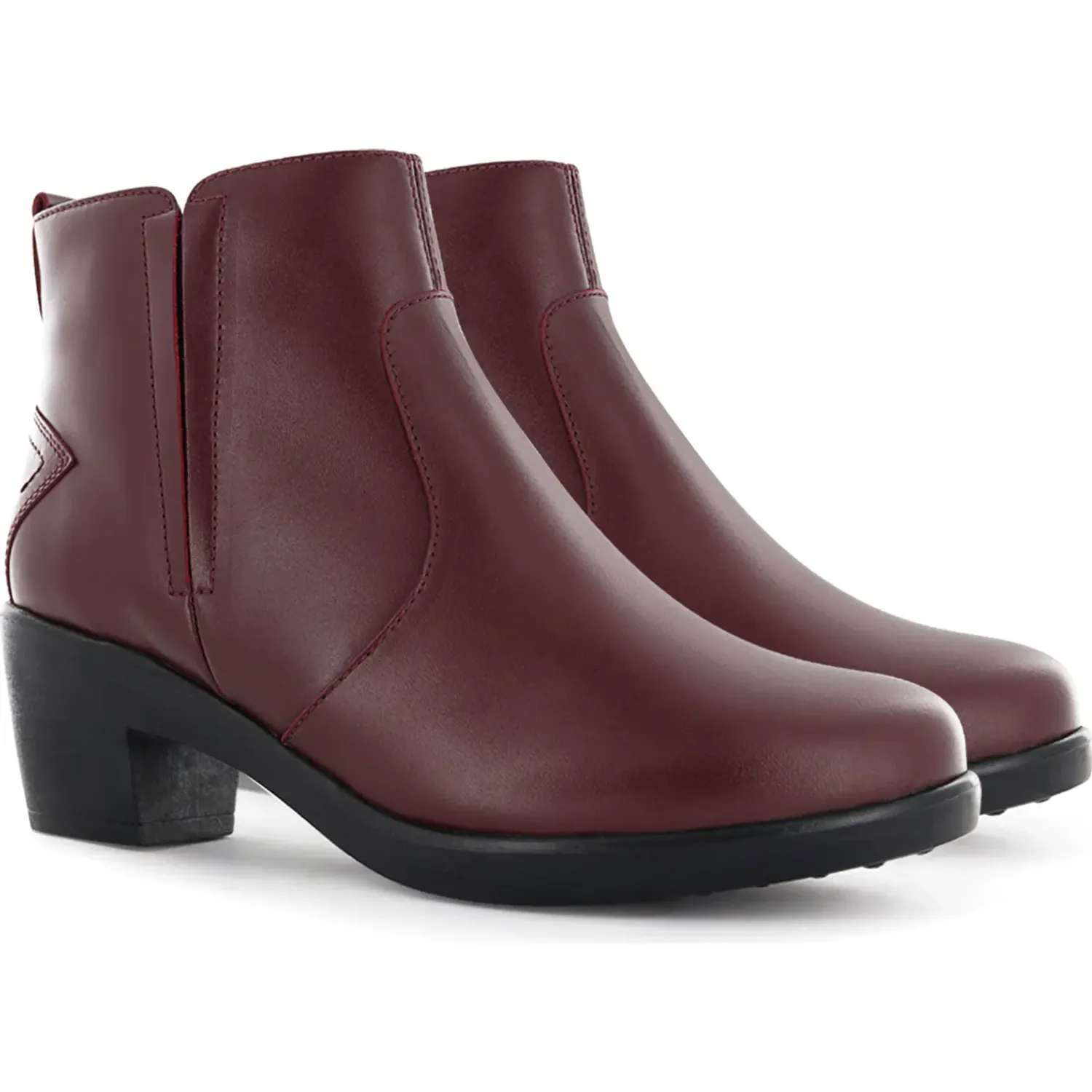 Botin Ecco Confort Mujer Asturias08 color guinda | Platanitos