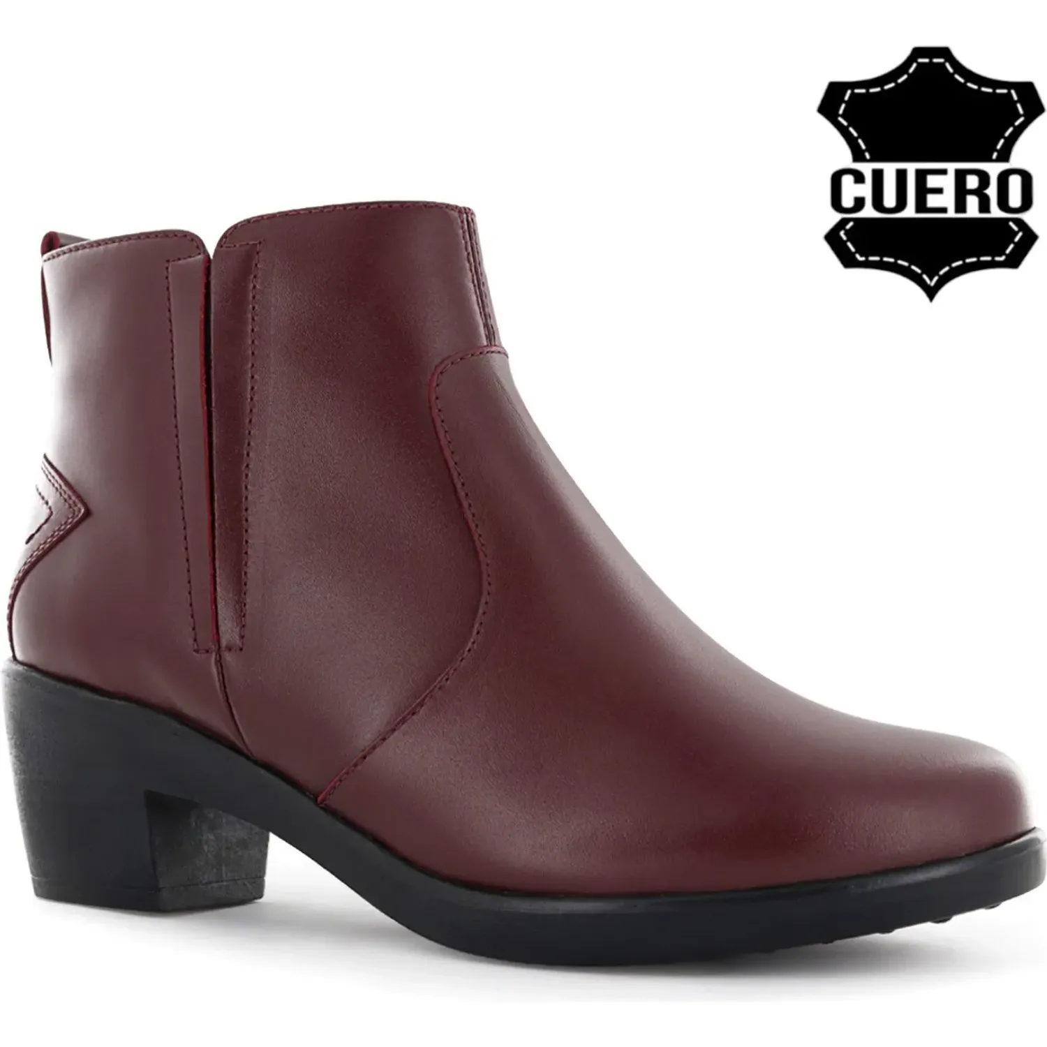 Botin Ecco Confort Mujer Asturias08 color guinda | Platanitos