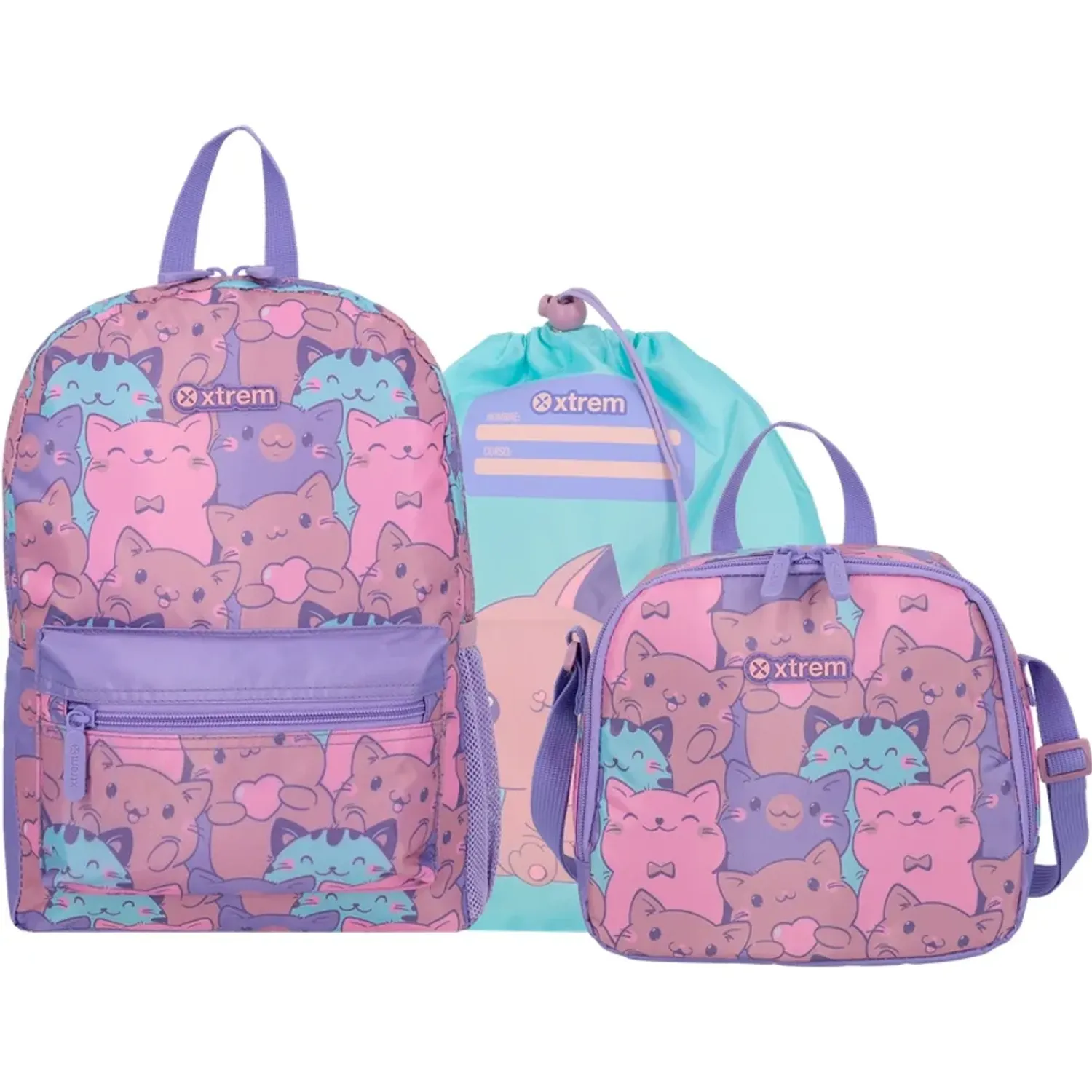 Set Xtrem Mochila Niña Minipack 6xt color verde | Platanitos