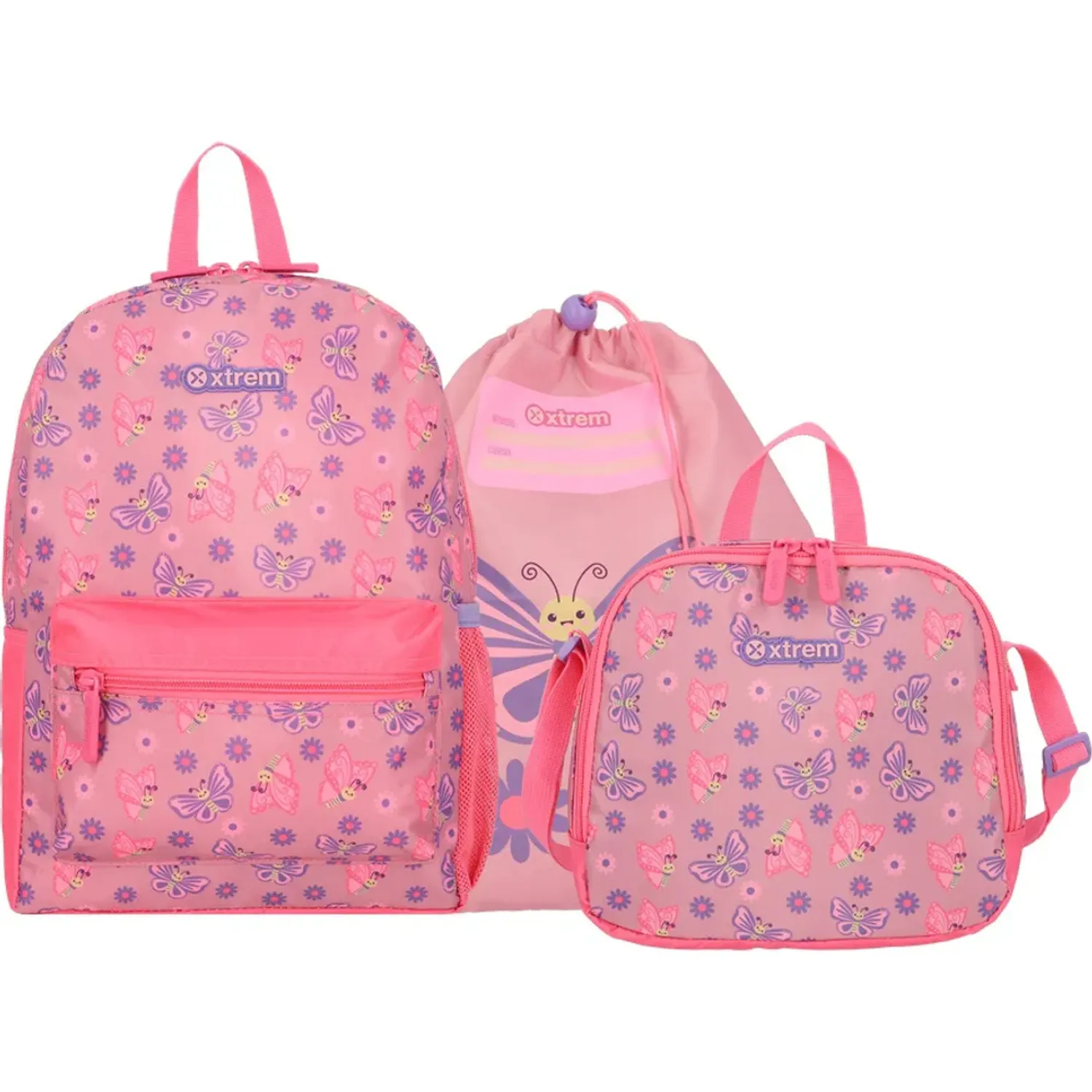 Set Xtrem Mochila Niña Minipack 6xt color rosado | Platanitos