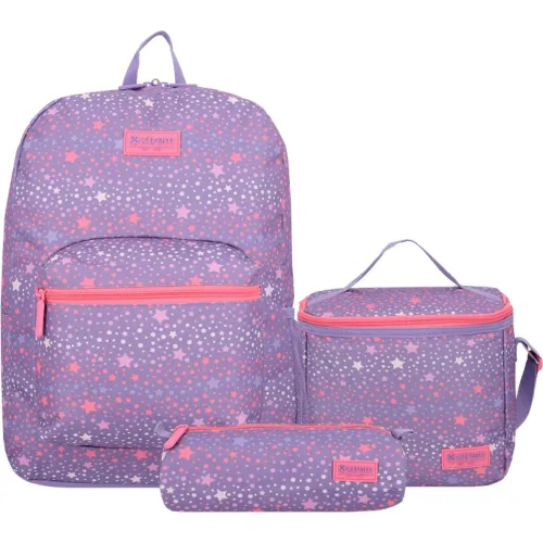 Set Xtrem Mochila Niña Triple Pack 6xt color morado | Platanitos
