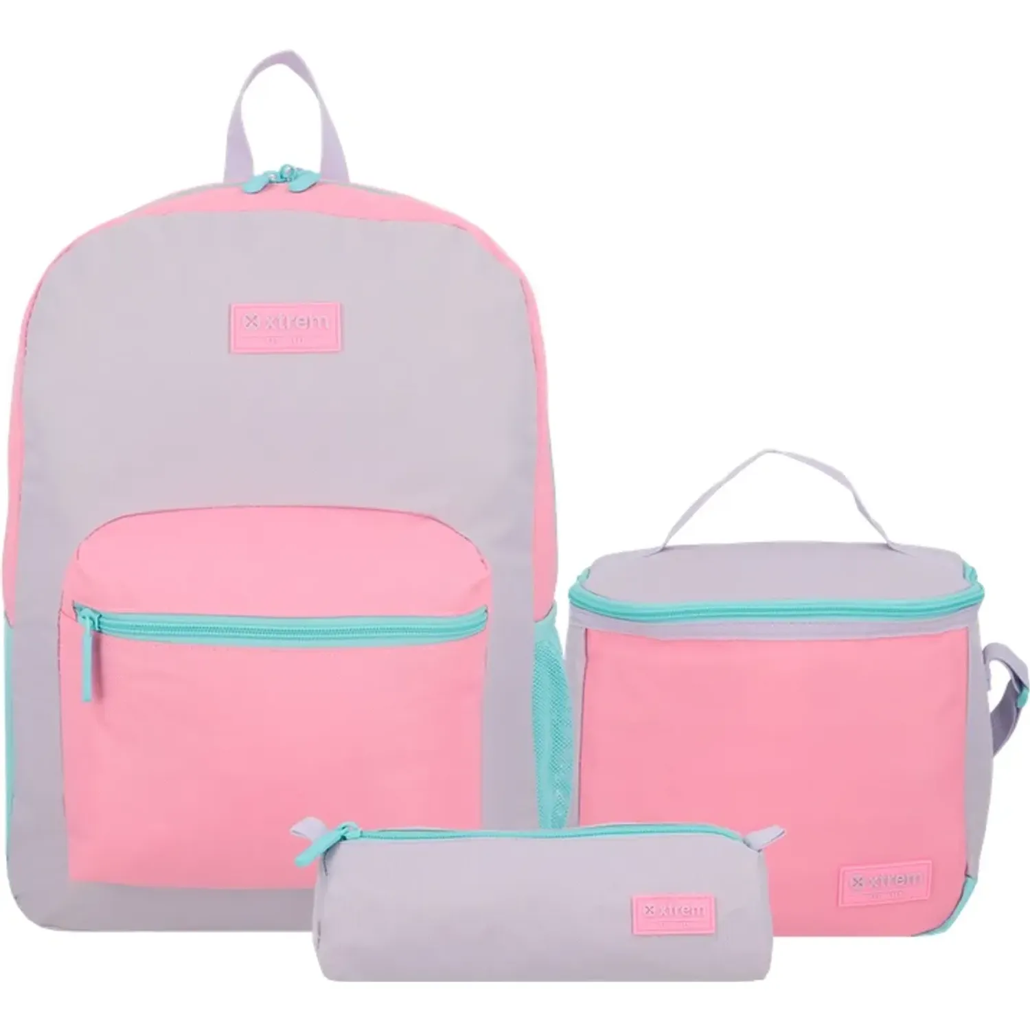 Set Xtrem Mochila Niña Triple Pack 6xt color rosado | Platanitos