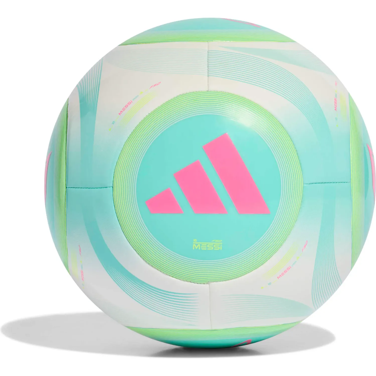 Pelota Adidas Futbol Unisex Messi Clb color turquesa / fucsia | Platanitos