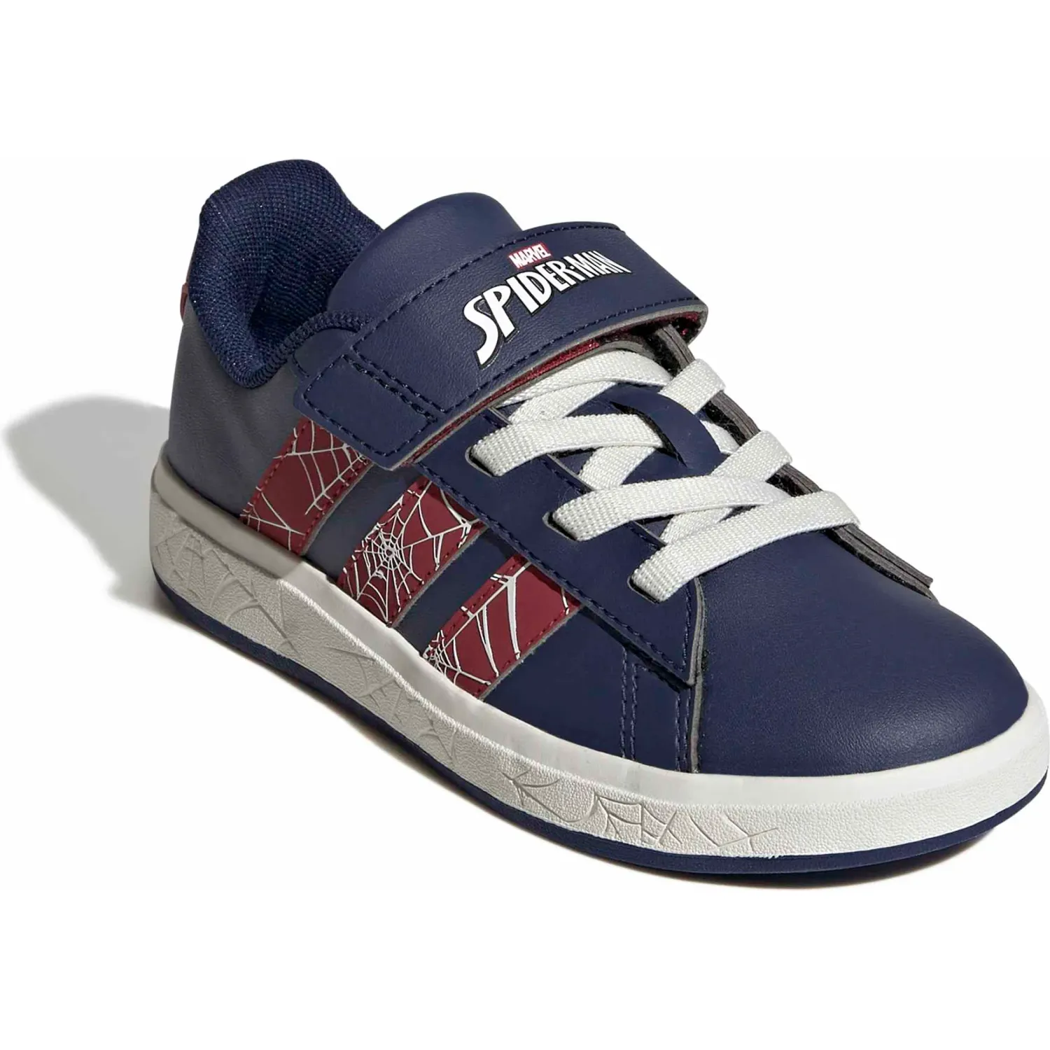 Zapatillas Adidas Urbanas Niños Grand Court Spider-Man El K color azul / vino | Platanitos