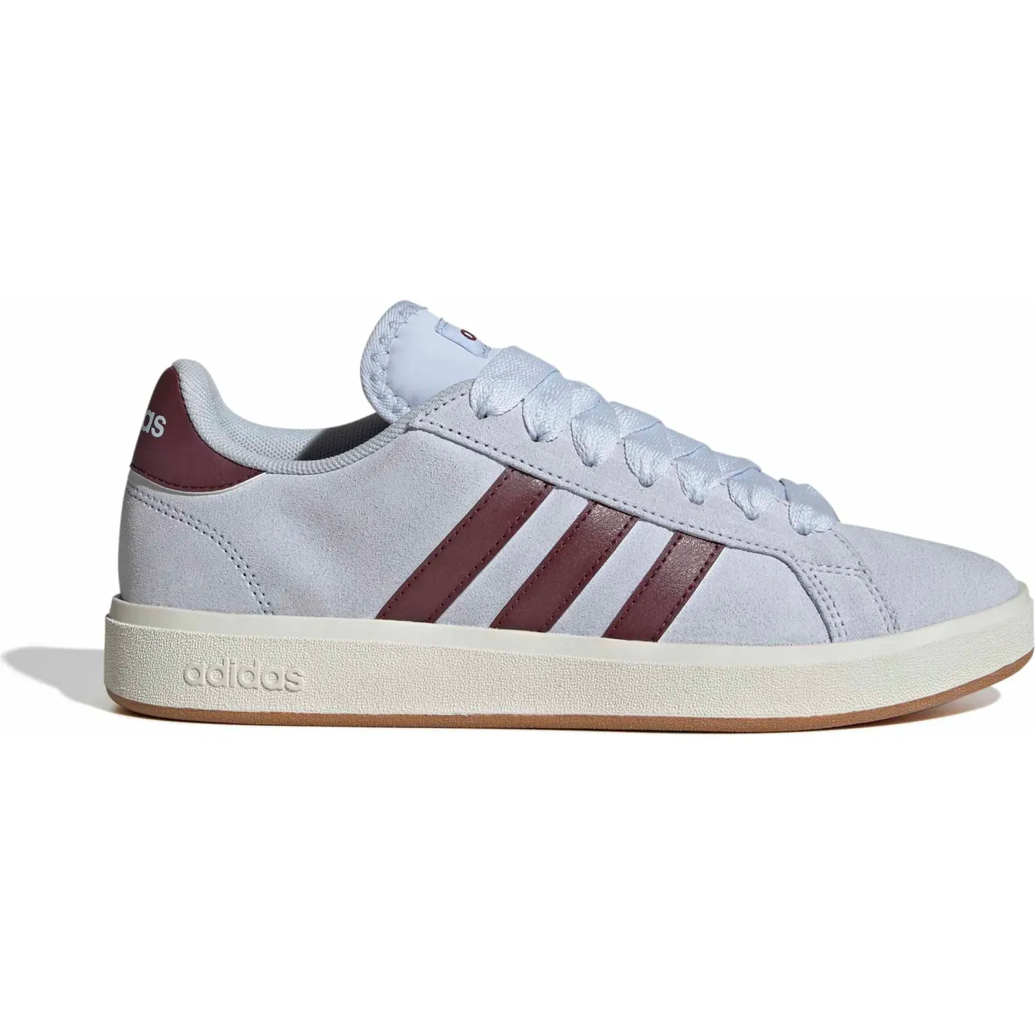 Zapatillas Adidas Urbanas Mujer Grand Court Base 00s color celeste / vino | Platanitos