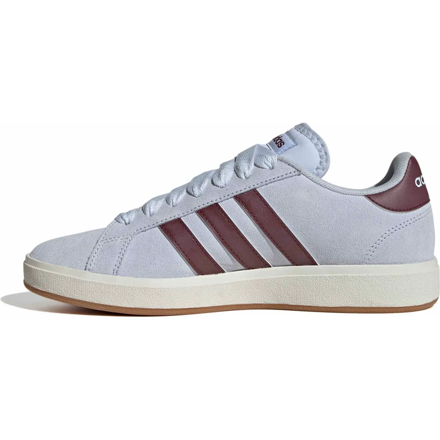 Zapatillas Adidas Urbanas Mujer Grand Court Base 00s color celeste / vino | Platanitos