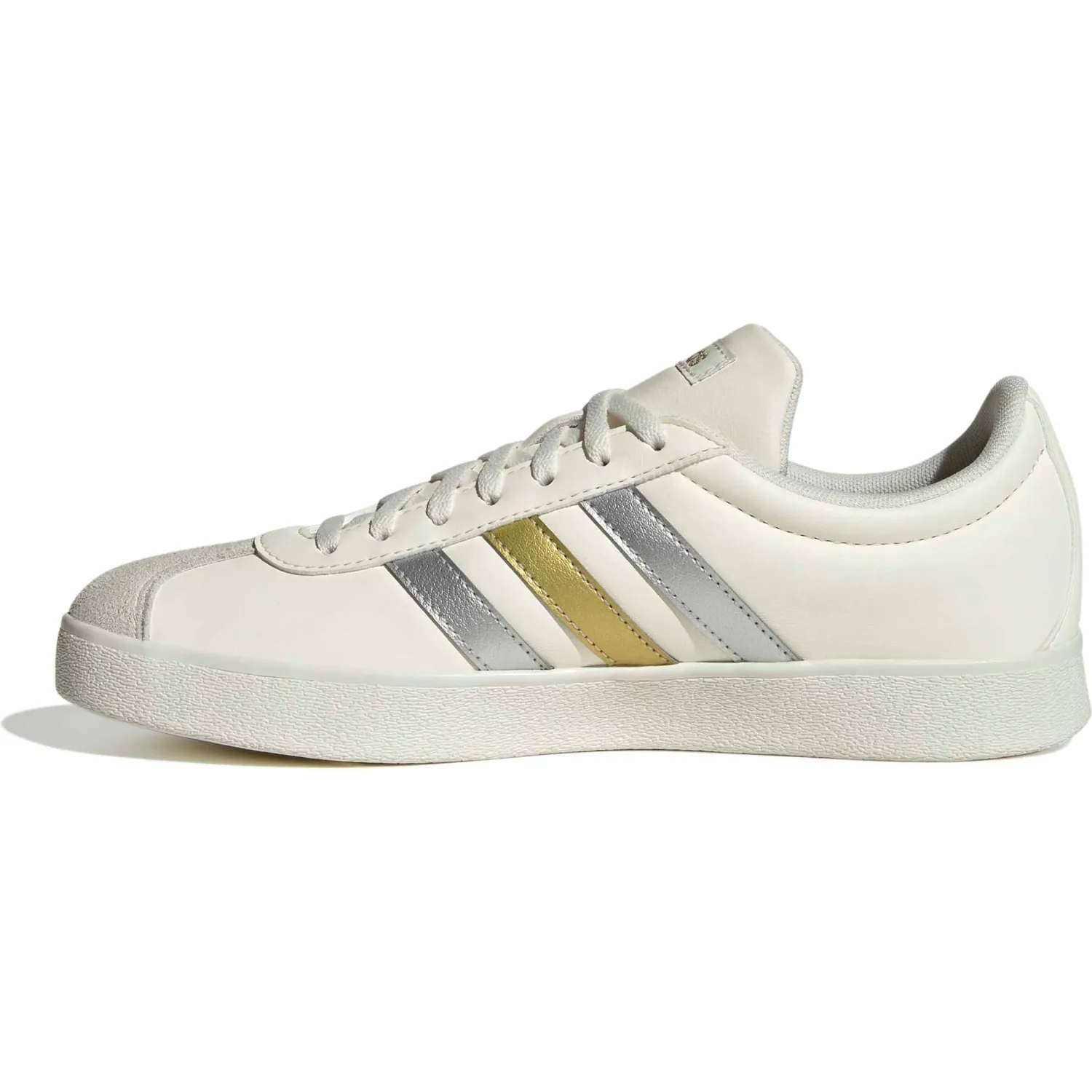 Zapatillas Adidas Urbanas Mujer Vl Court Base color beige/plateado | Platanitos