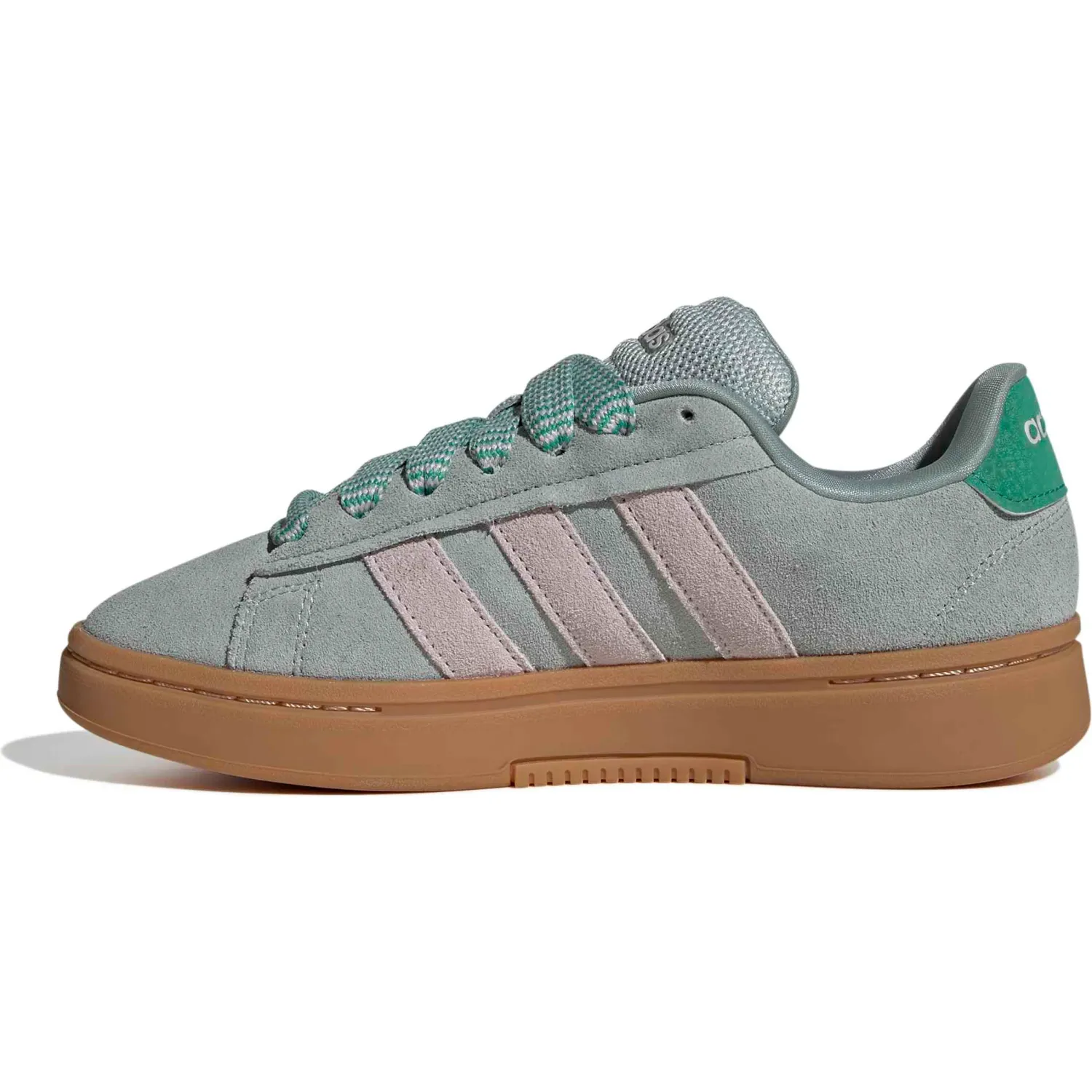 Zapatillas Adidas Urbanas Mujer Grand Court Alpha 00s color verde/beige | Platanitos