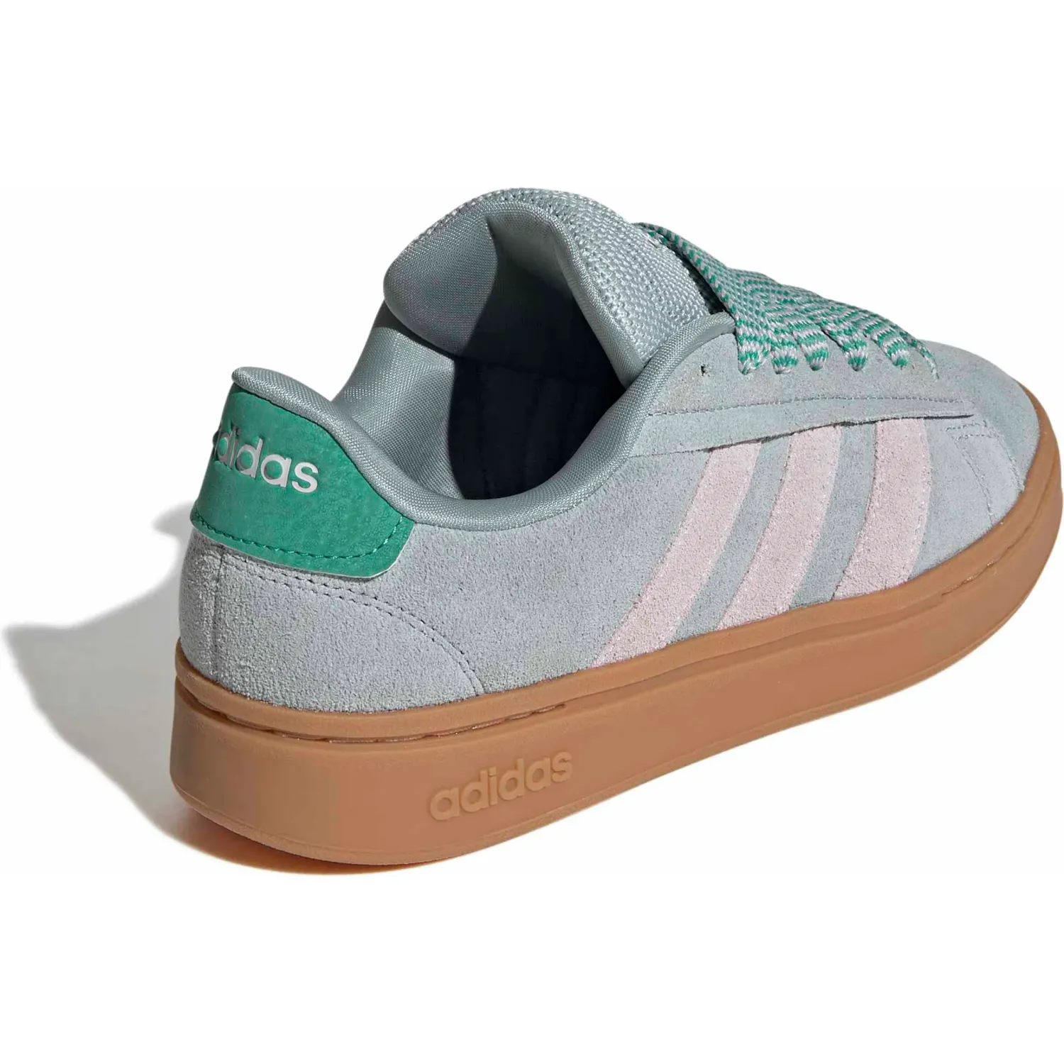 Zapatillas Adidas Urbanas Mujer Grand Court Alpha 00s color verde/beige | Platanitos