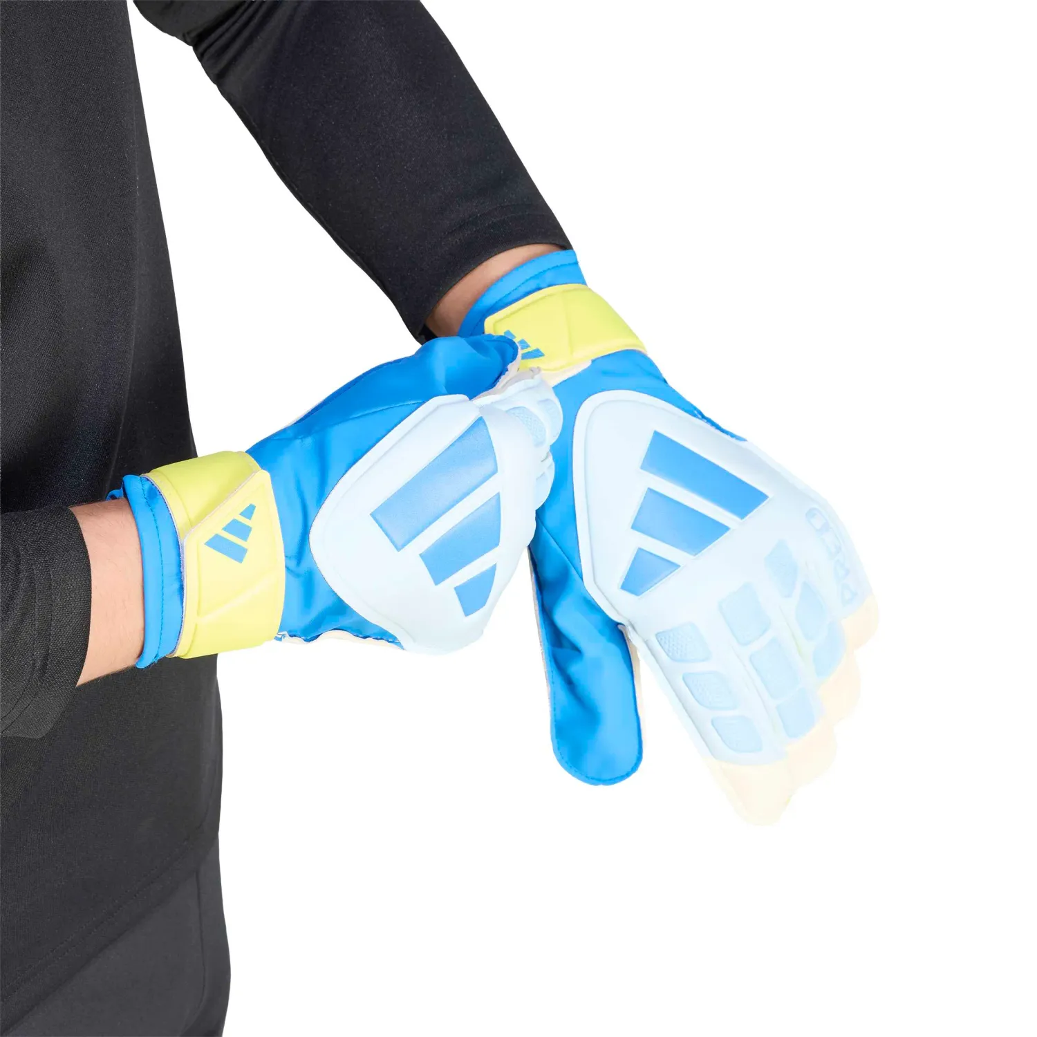 Guantes Adidas Futbol Unisex Pred Gl Trn color celeste / blanco | Platanitos