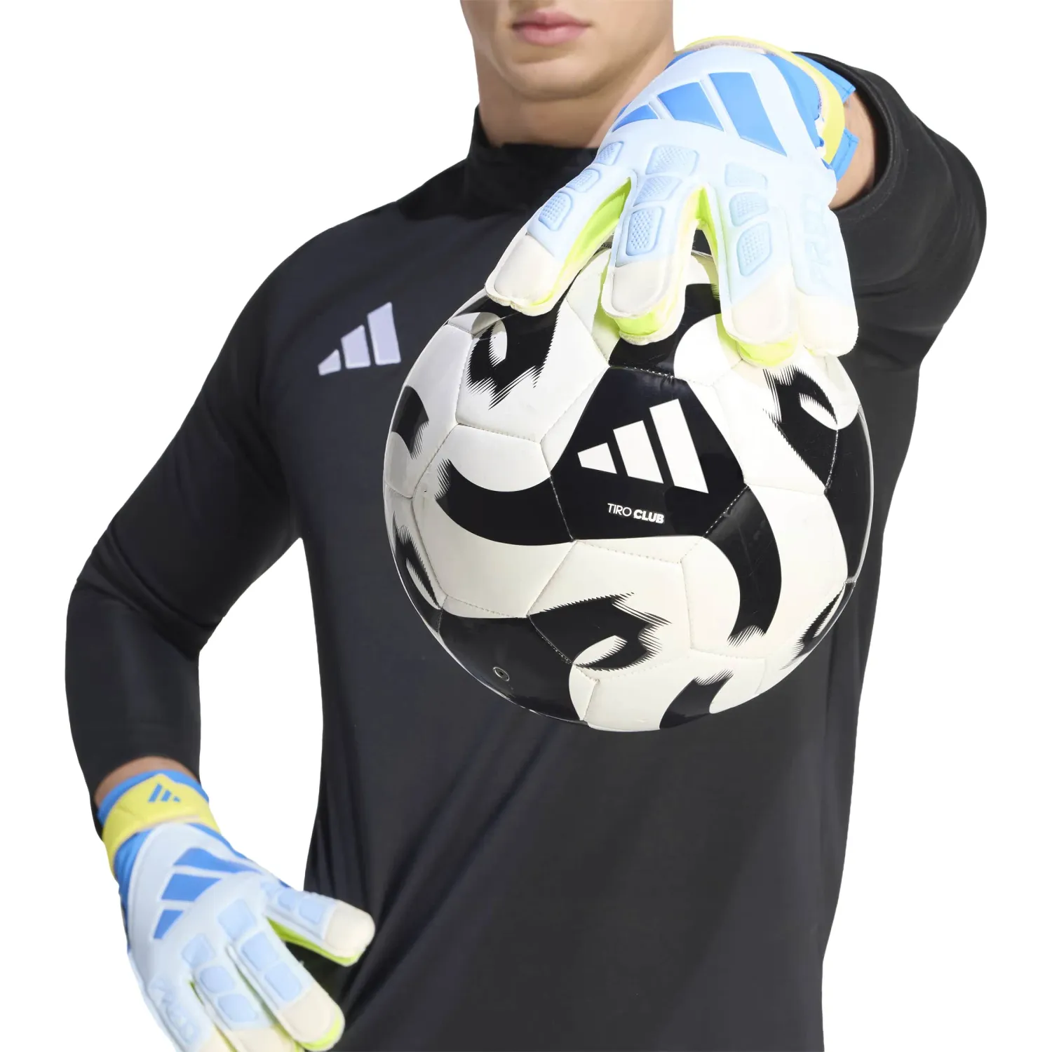 Guantes Adidas Futbol Unisex Pred Gl Trn color celeste / blanco | Platanitos