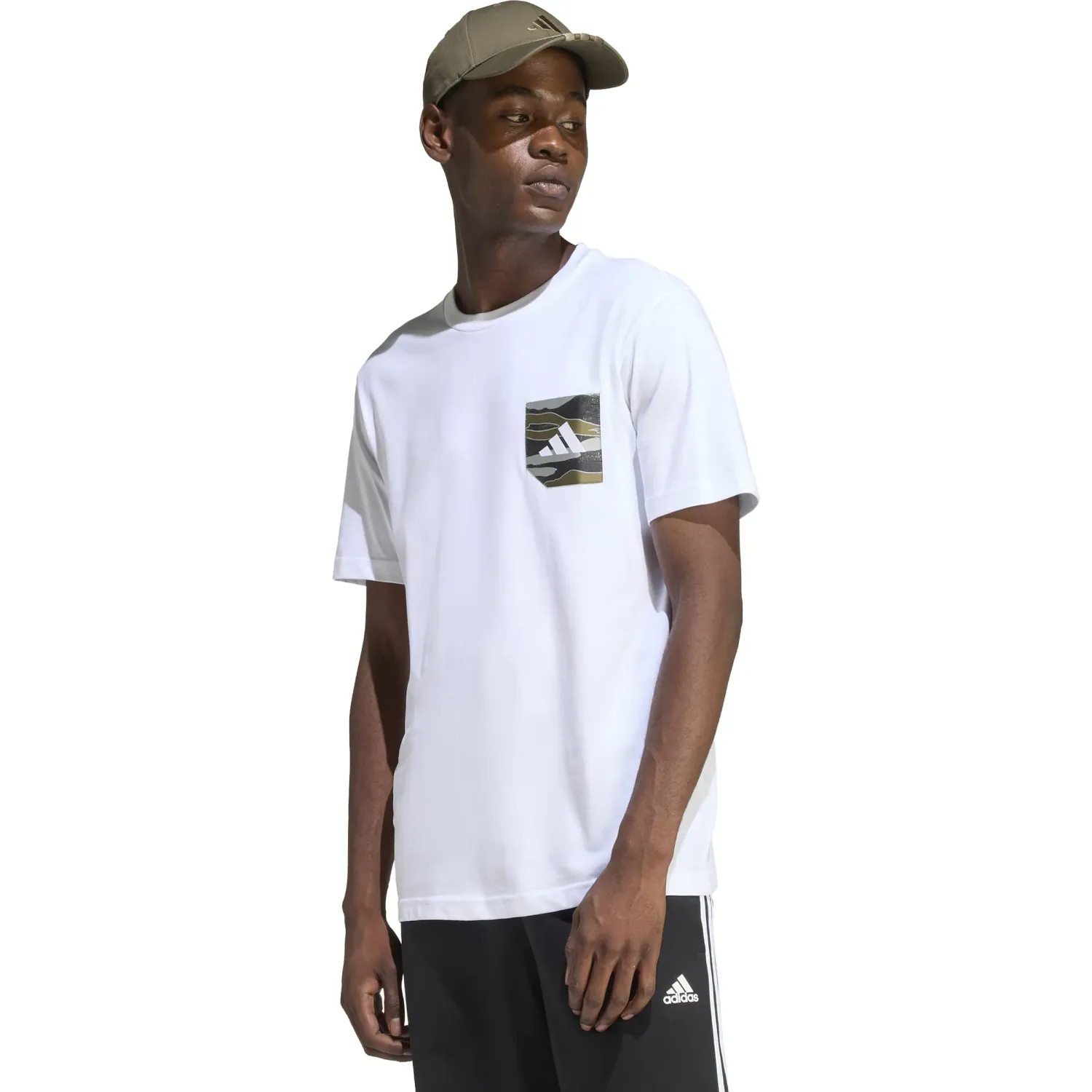 Polo Adidas Deportivo Hombre M Camo Pkt T color blanco / negro | Platanitos