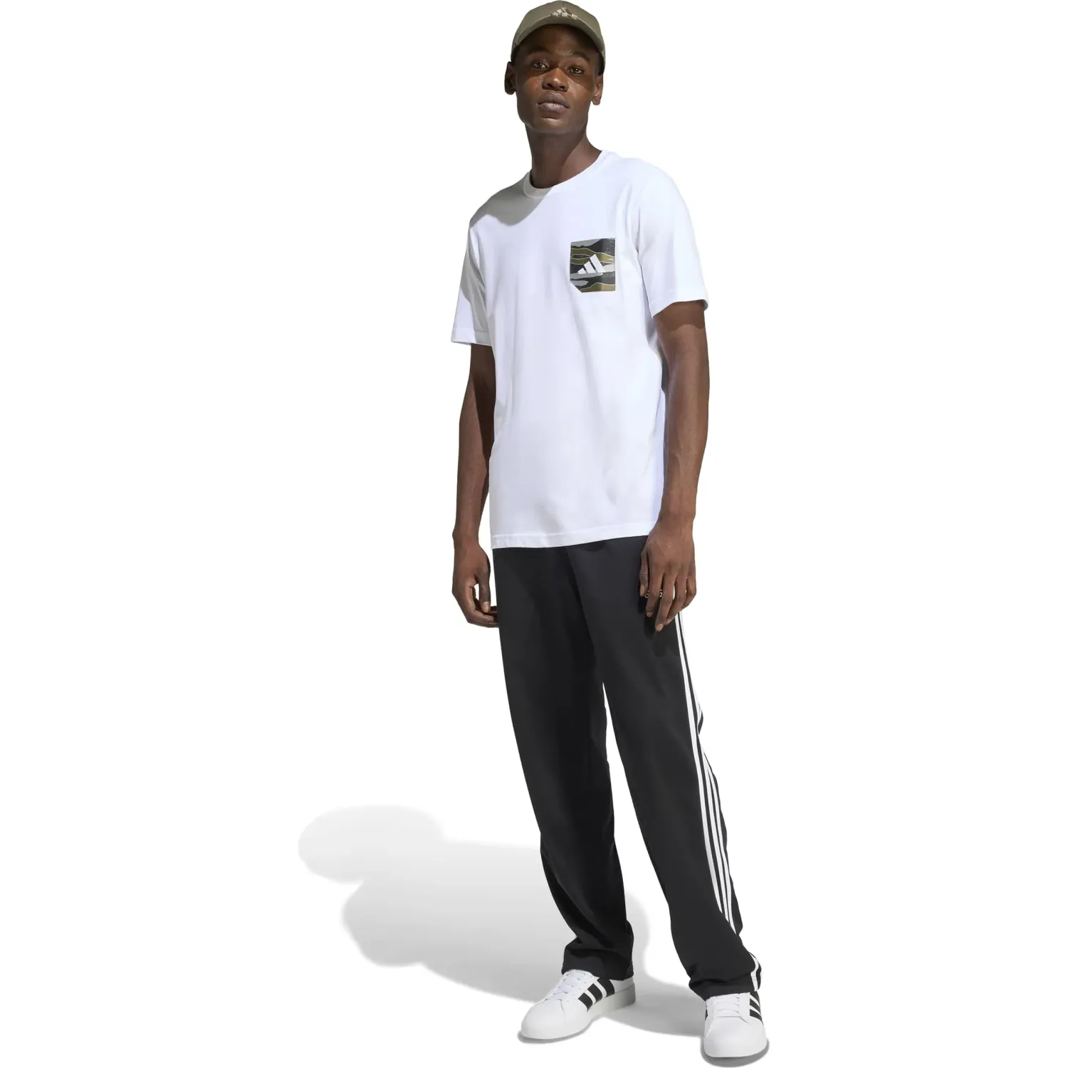 Polo Adidas Deportivo Hombre M Camo Pkt T color blanco / negro | Platanitos