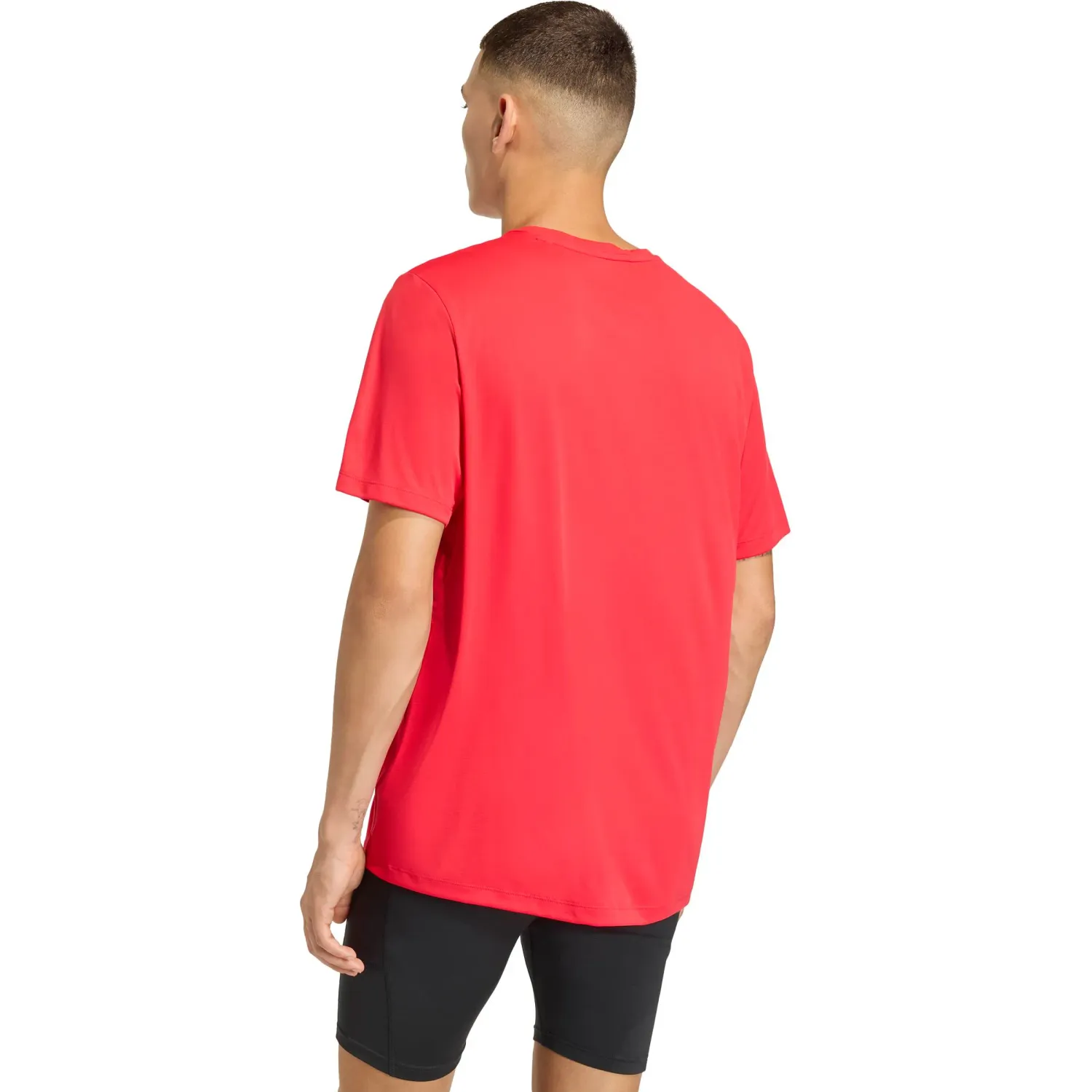 Polo Adidas Running Hombre Run Ess Tee M Climacool color rojo / blanco | Platanitos