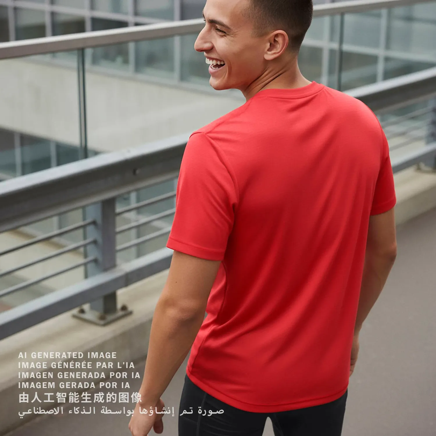 Polo Adidas Running Hombre Run Ess Tee M Climacool color rojo / blanco | Platanitos