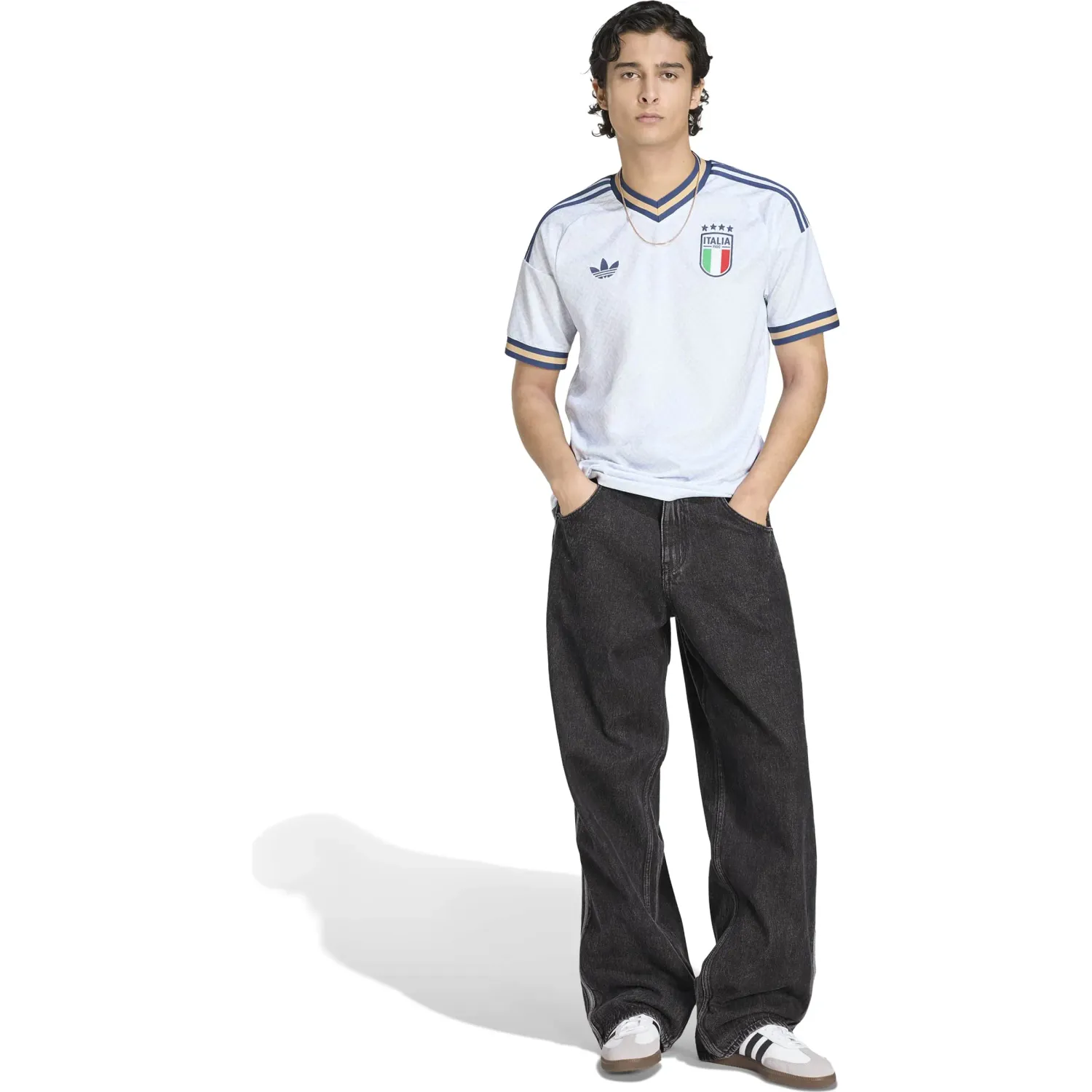 Camiseta Adidas Futbol Hombre Visitante Selección Italia 2026 Figc A Jsy Climacool color blanco / azul | Platanitos