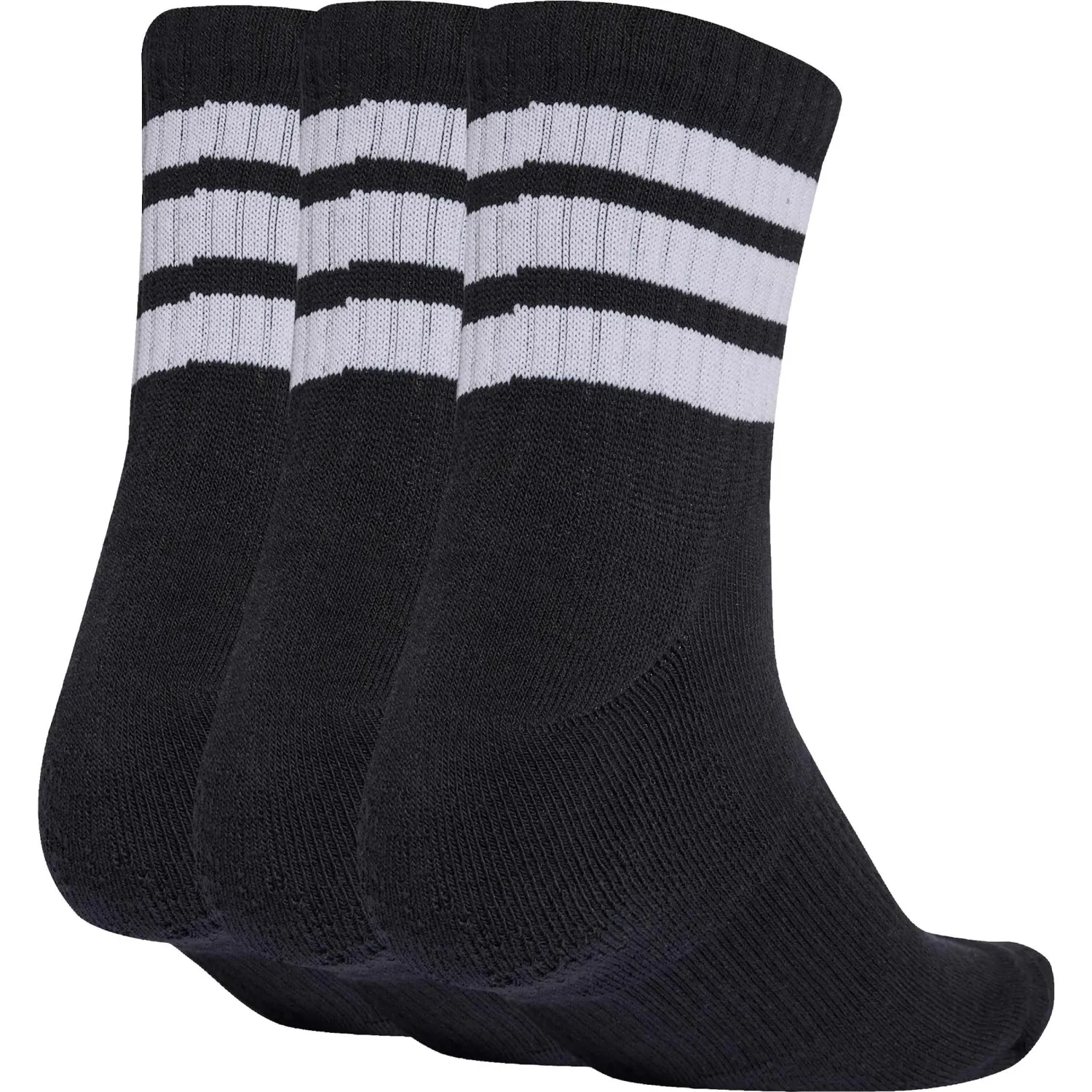 Pack Adidas De Medias Deportivas Unisex 3s Ess C Mid 3p color negro / blanco | Platanitos