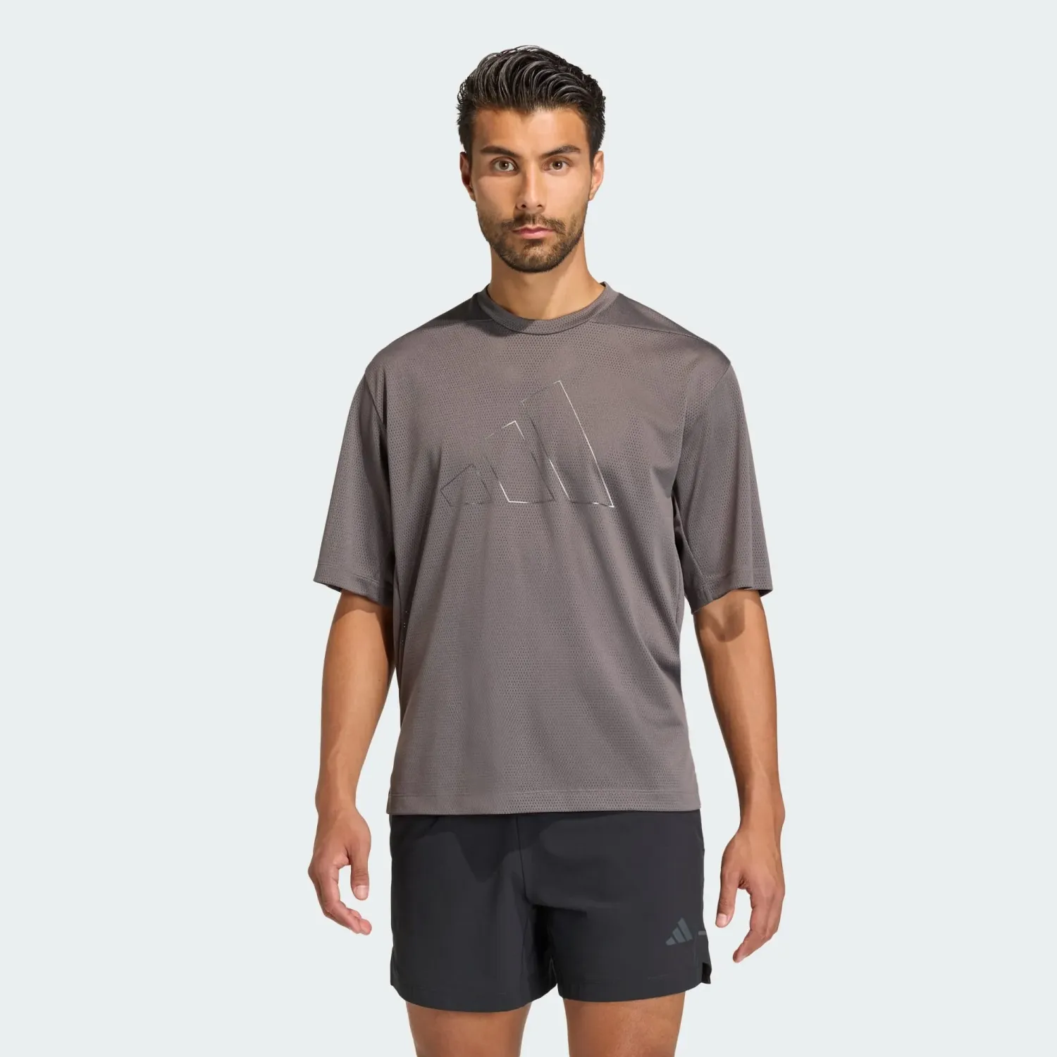 adidas Polo Adidas Training Hombre Pl Es Mesh T Climacool color plomo | Platanitos