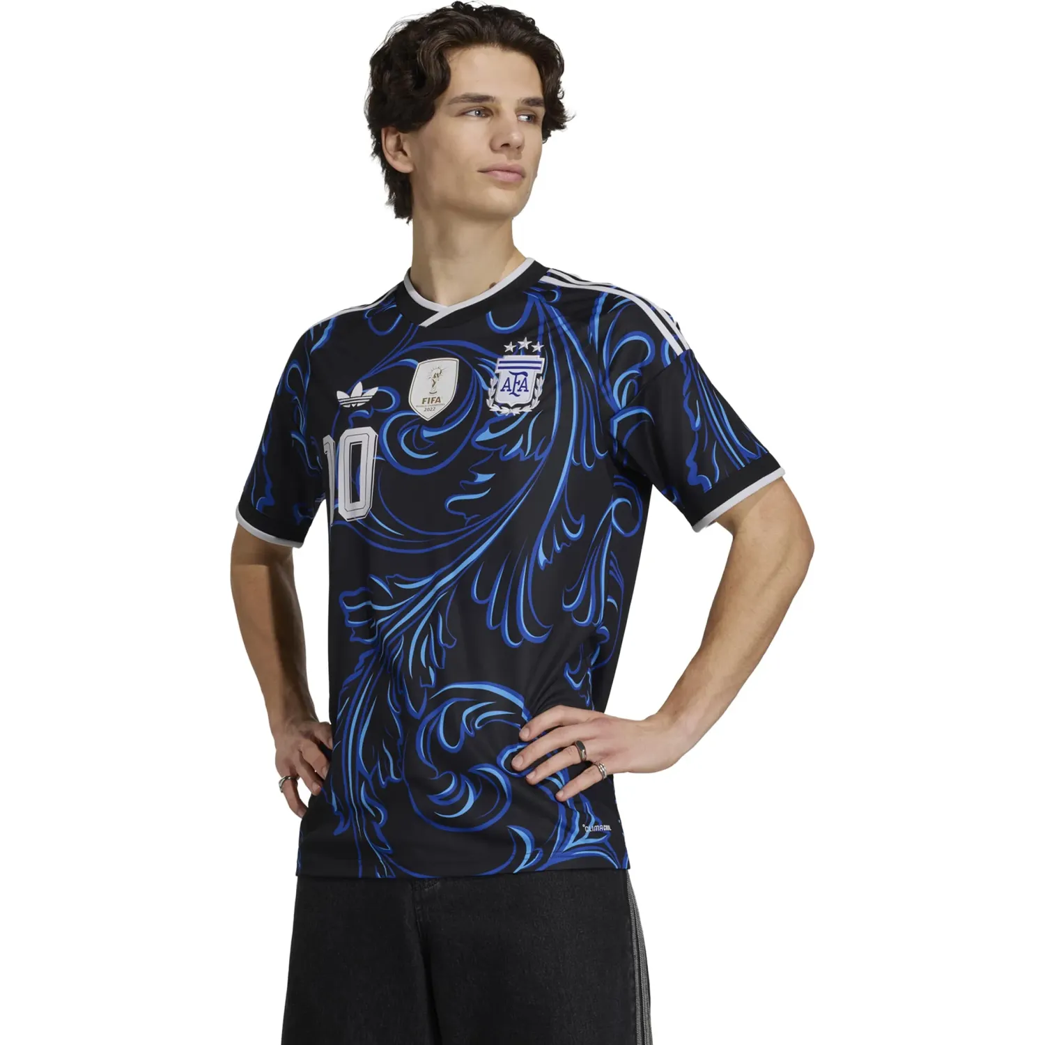 Camiseta Adidas Futbol Hombre Visitante Selección Argentina 2026 Afa A Jsy 10 D Climacool color negro | Platanitos