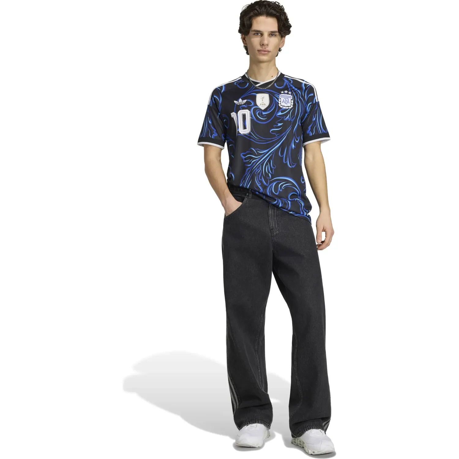 Camiseta Adidas Futbol Hombre Visitante Selección Argentina 2026 Afa A Jsy 10 D Climacool color negro | Platanitos