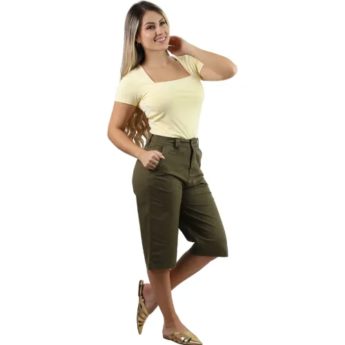 FORDAN JEANS Bermuda Mujer 3956 Recto C/Bolsillo Ojal Y Secreta