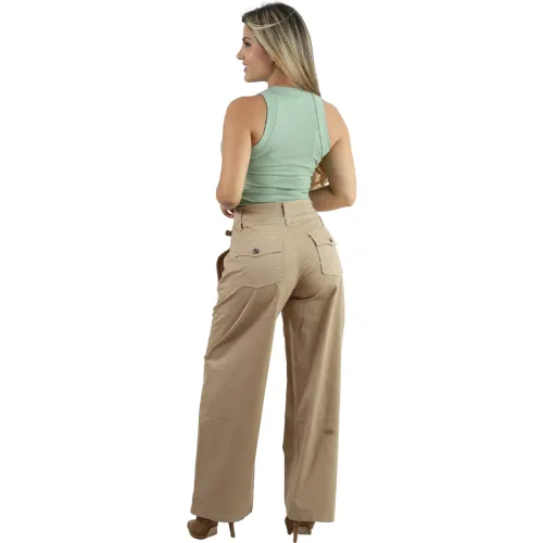 FORDAN JEANS Pantalon Mujer 3957 Balloon C/Correa Y Bolsillos