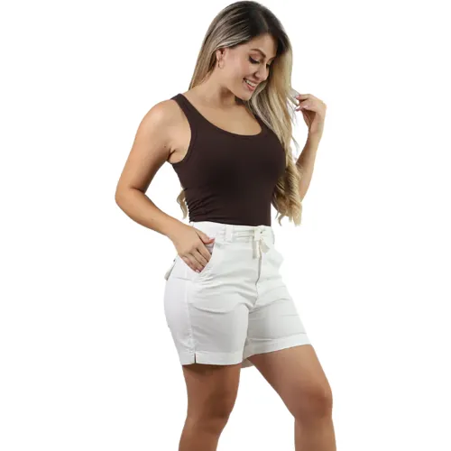 FORDAN JEANS Short Mujer 3969 C/Twill En Cintura Y Tapas