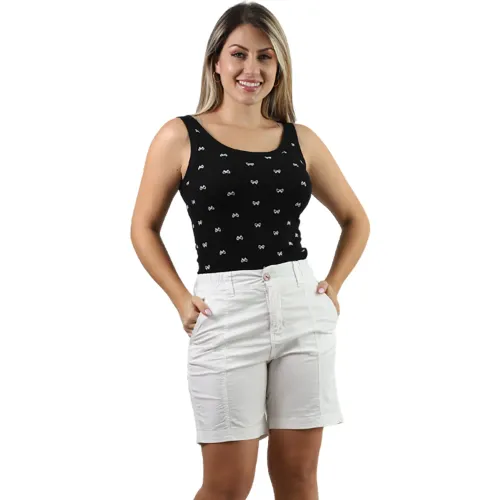 Torero Fordan Jeans Mujer 3972 C/Elastico Y Bolsillo Parche color marfil | Platanitos